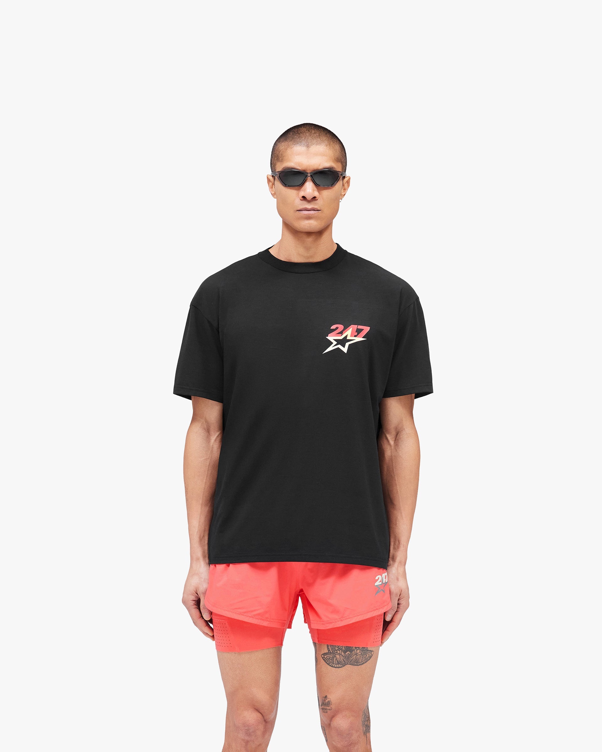 Team 247 Star Oversized T-Shirt - Jet Black