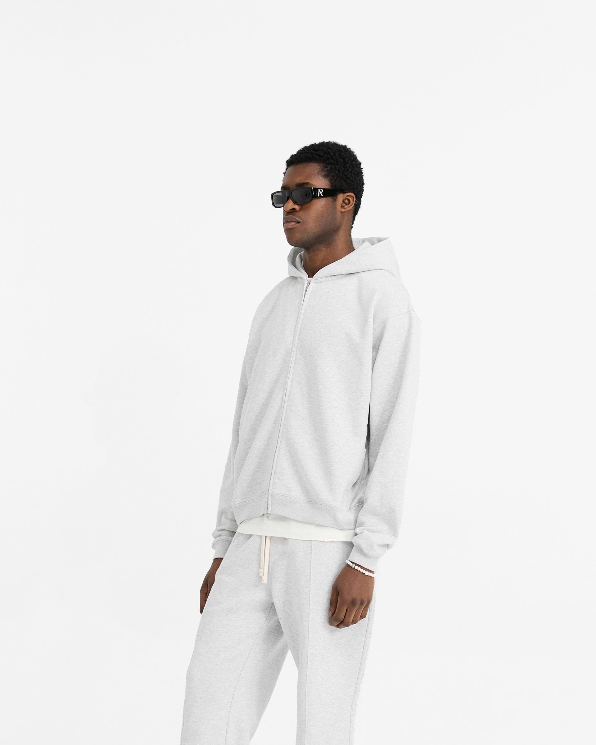 Initial Oversized Zip Hoodie - Gris Hielo Jaspeado