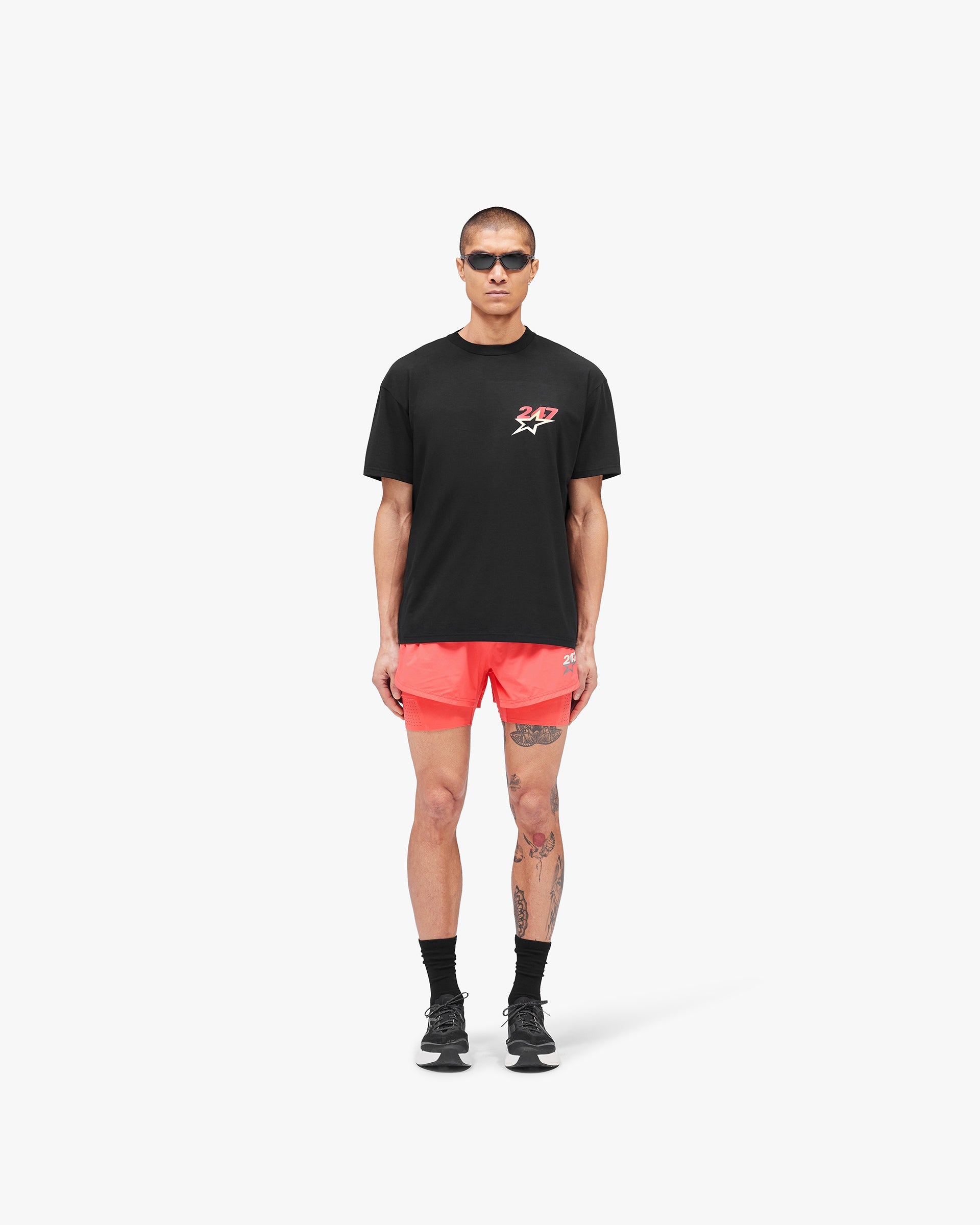 Team 247 Star Oversized T-Shirt - Jet Black