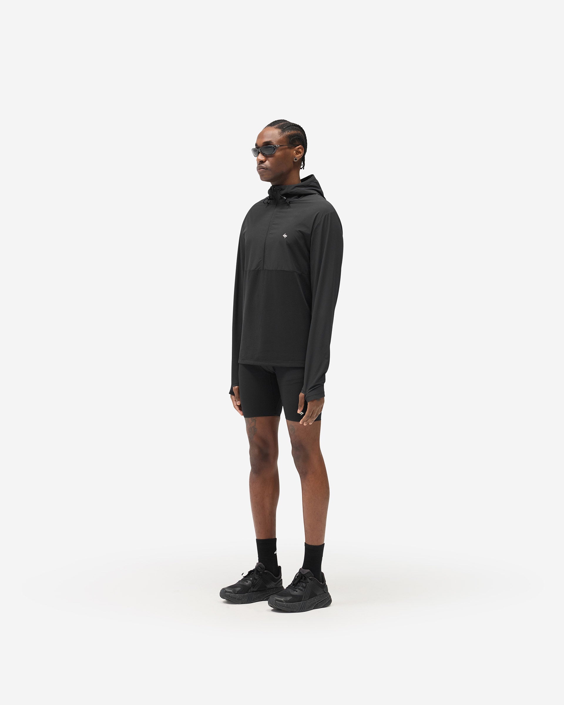 247 Hooded Quarter Zip - Black