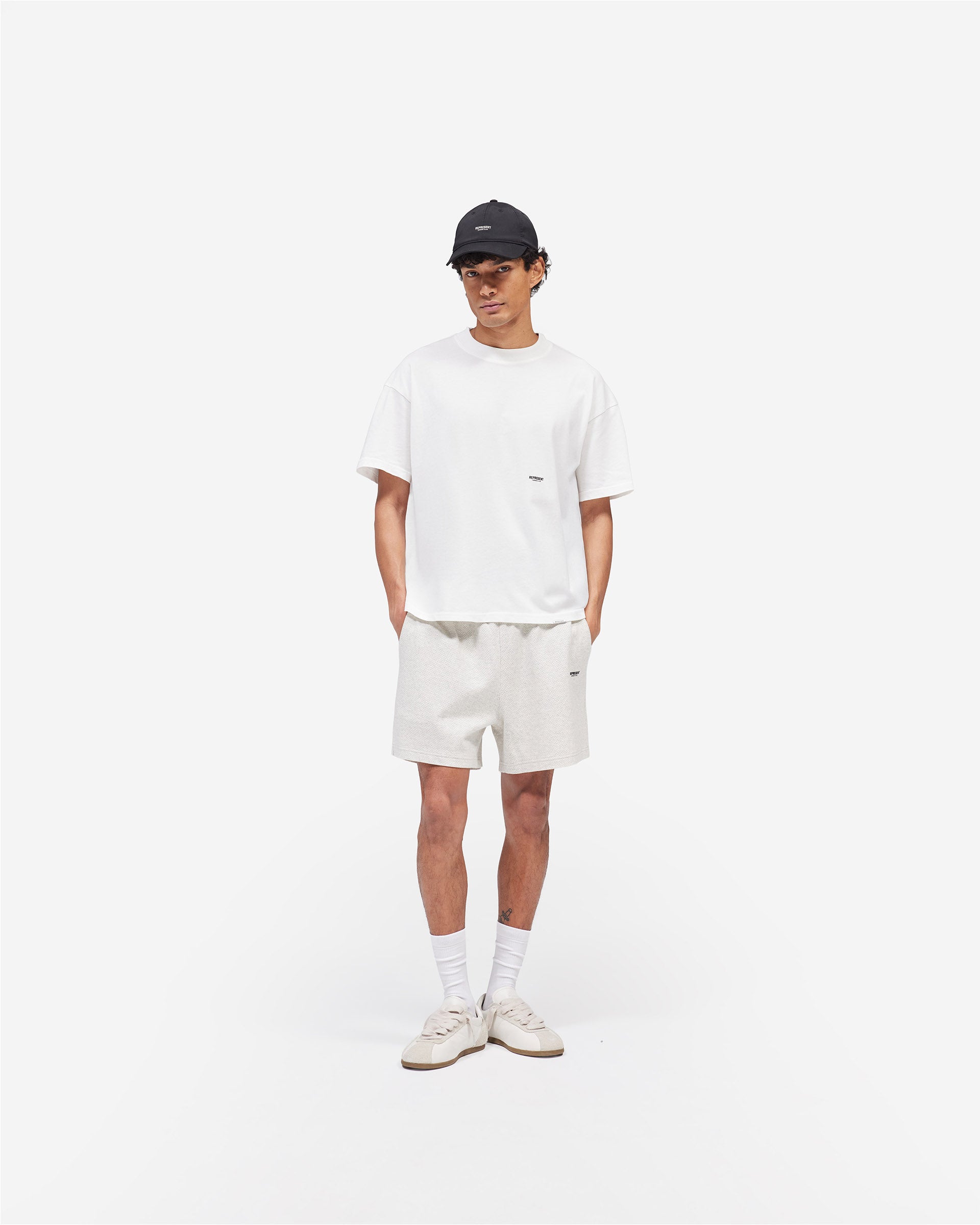 Micro Owners Club Mesh Shorts - Cream Marl