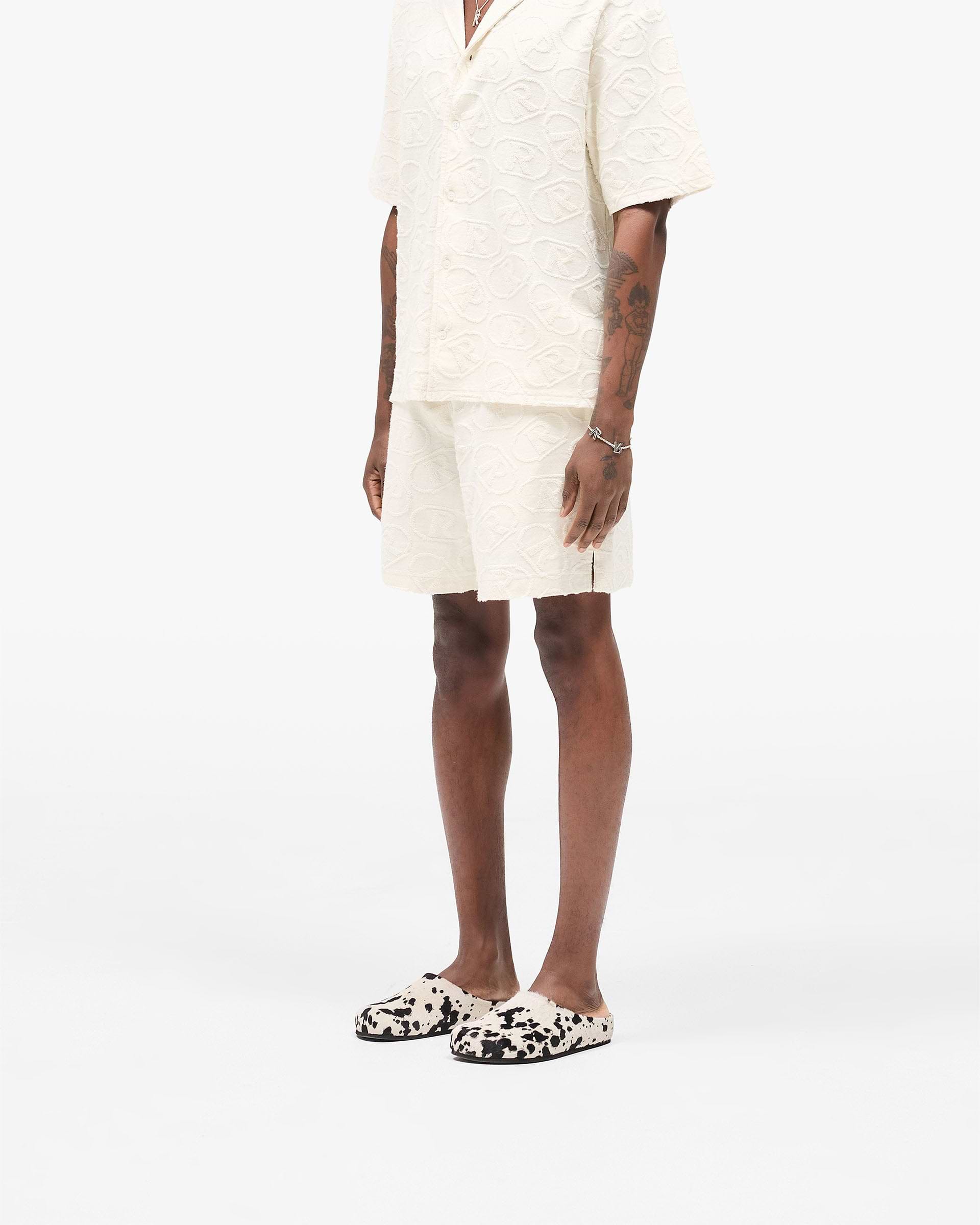 Aop Towel Short - Gealtertes Weiß