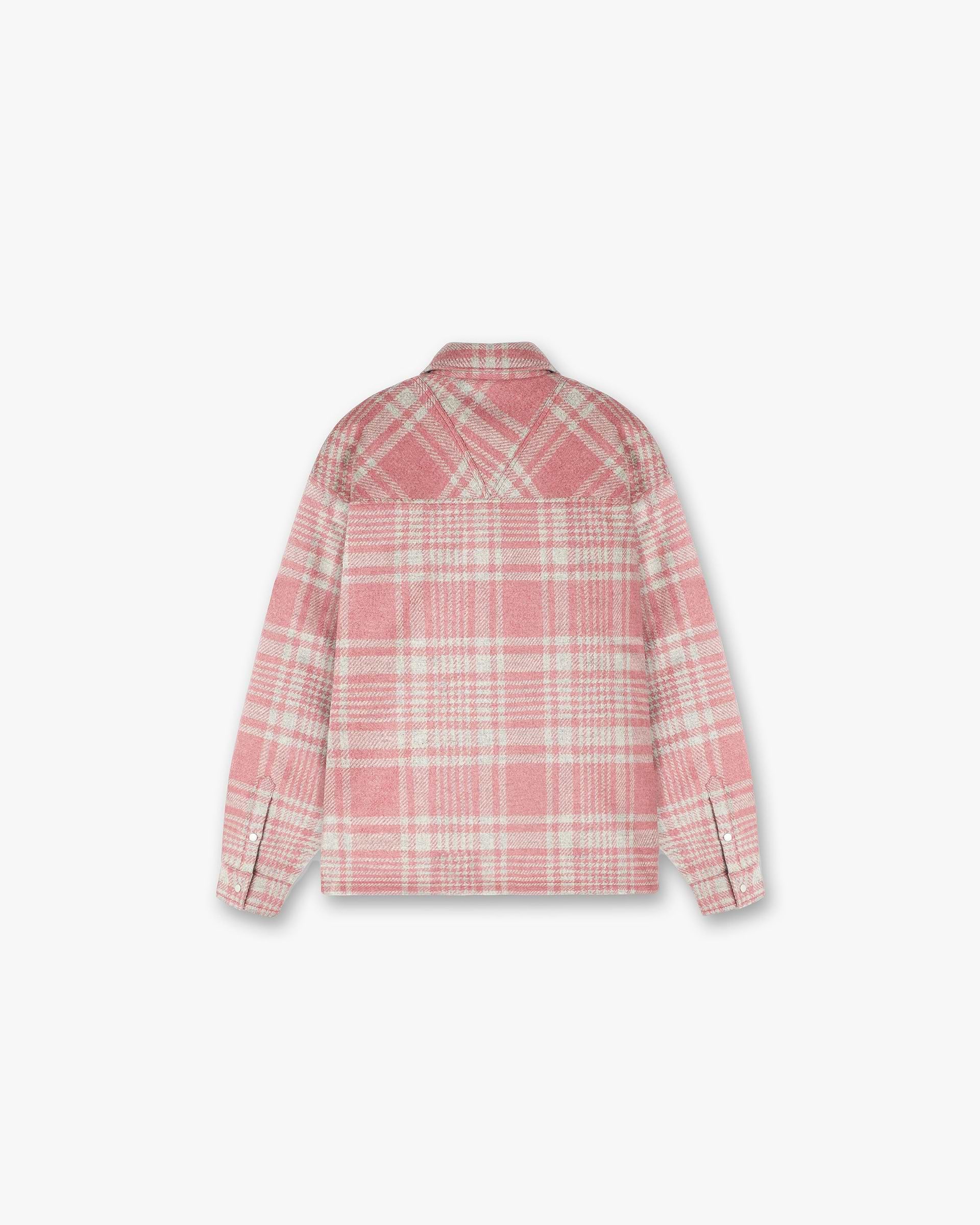 Quilted Flannel Shirt - Rosa Grau Kariert