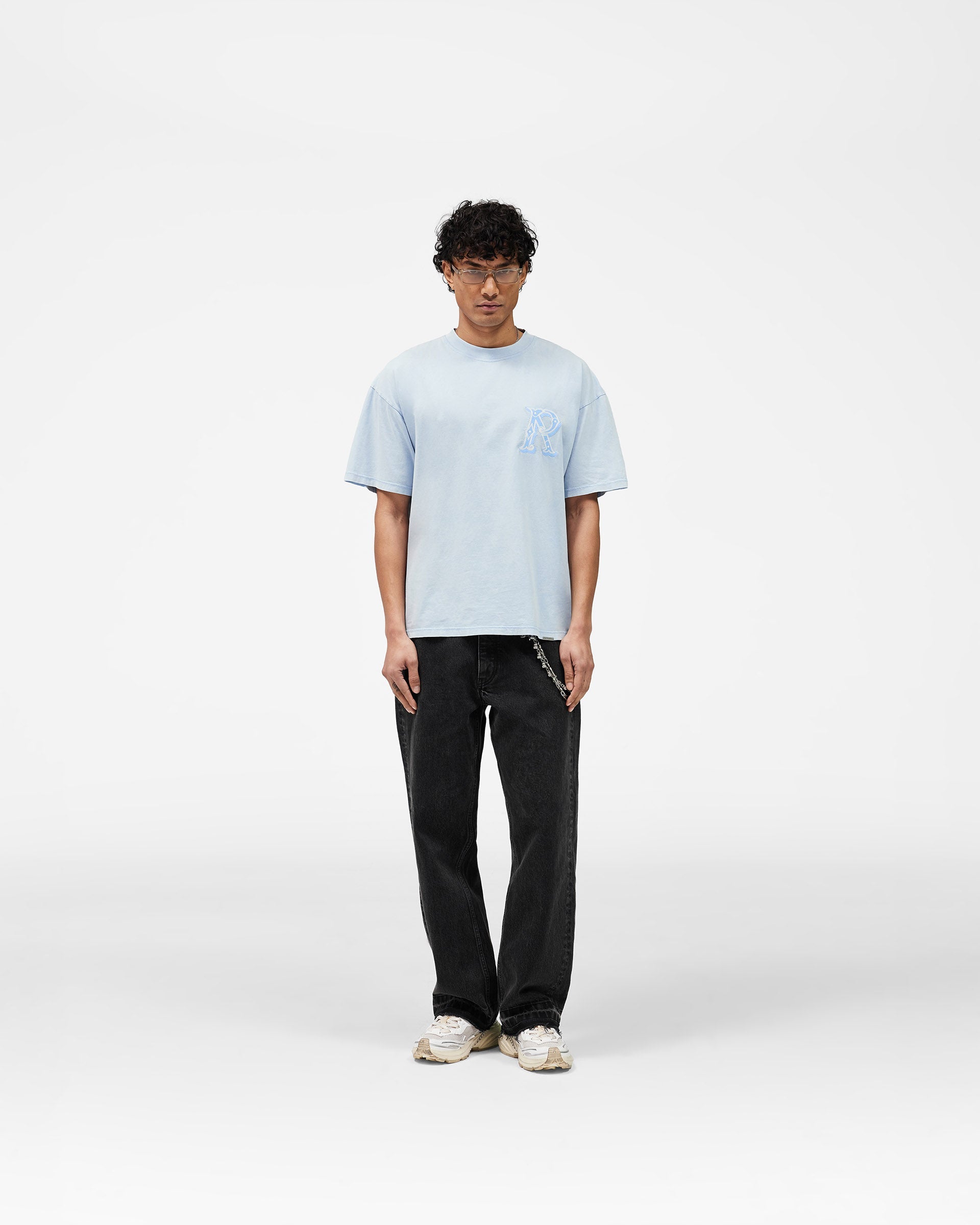 Western Initial T-Shirt - Mountain Blue