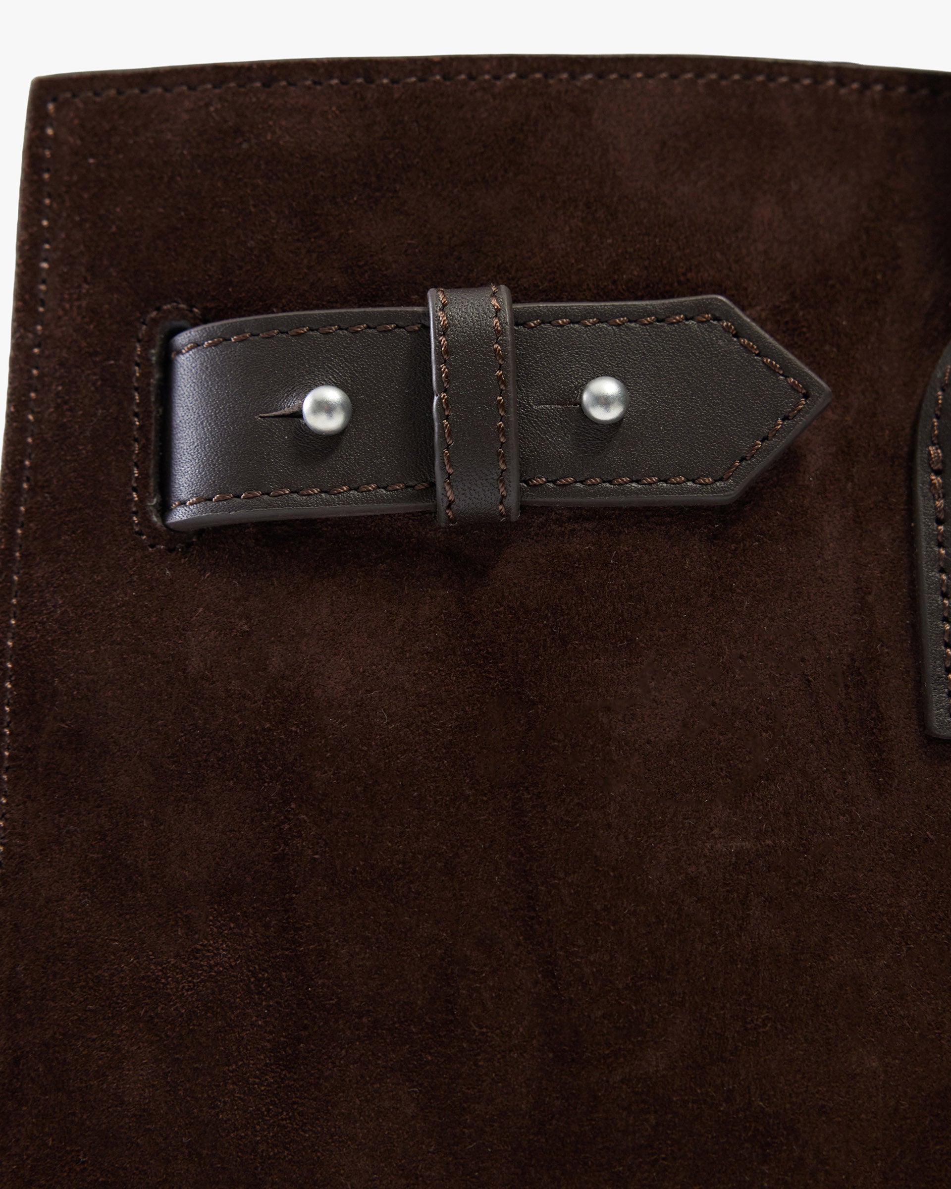 Suede Leather Tote Bag - Brown