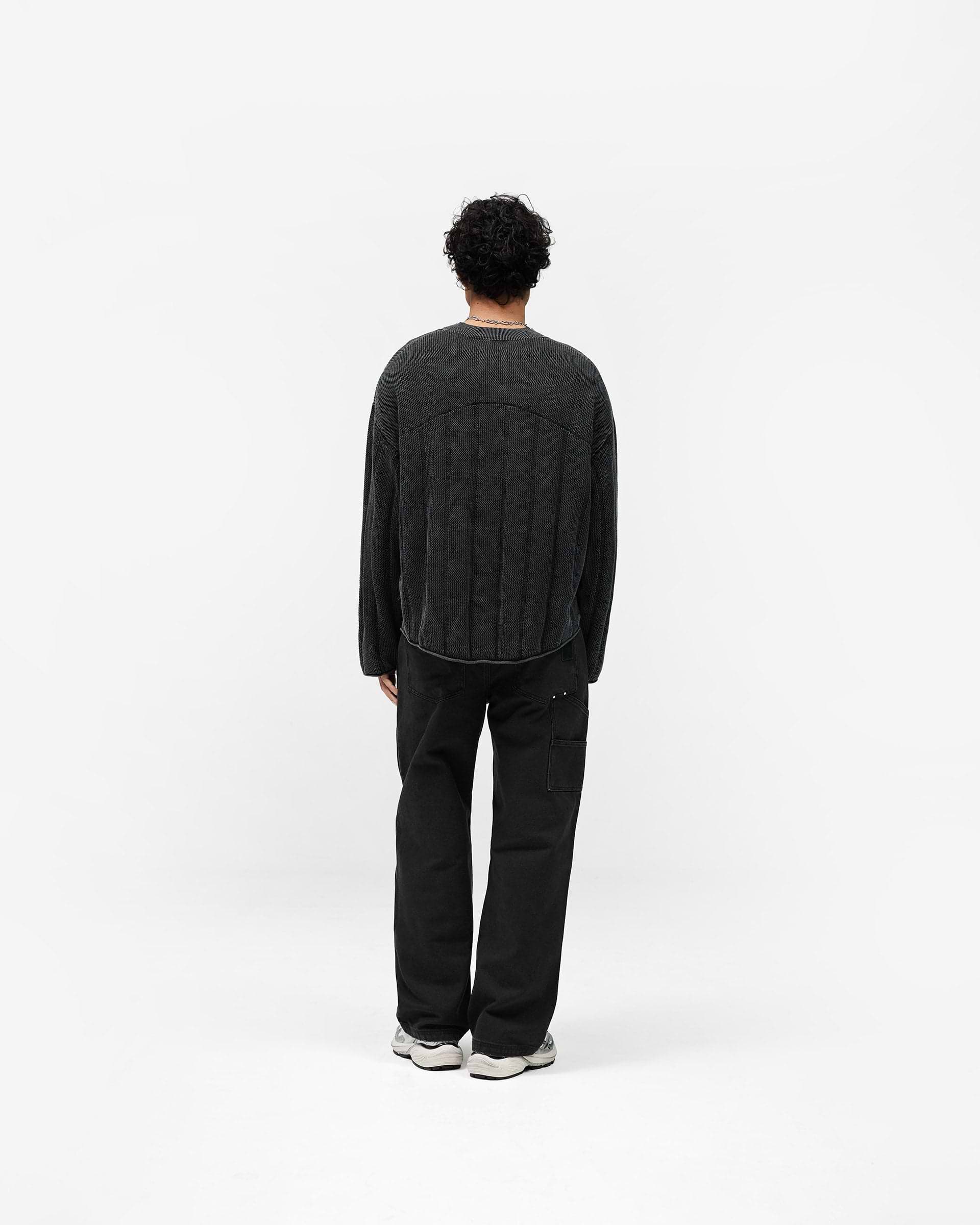 Knitted Varsity Long Sleeve Jersey - Vintage Grey