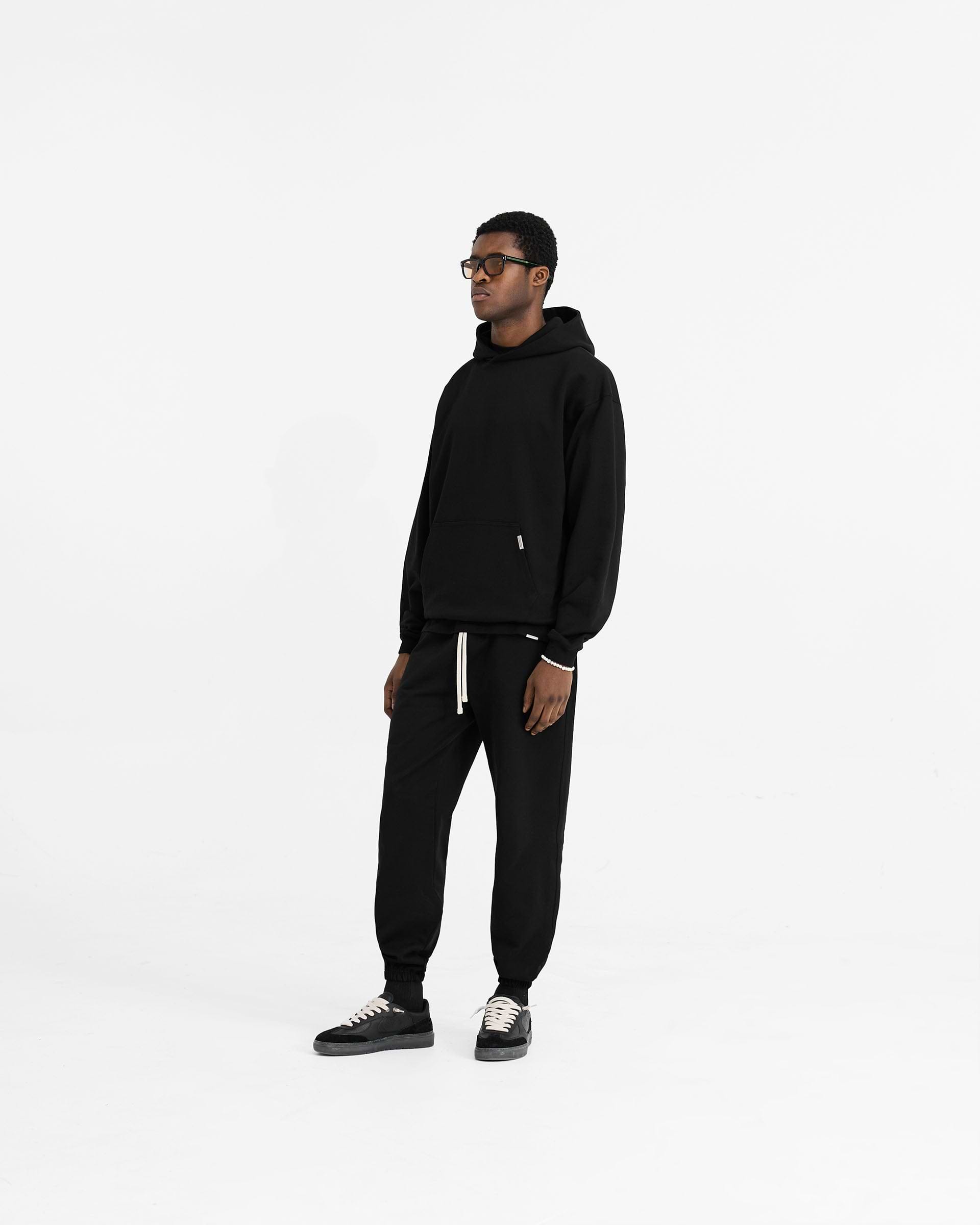Initial Oversized Hoodie - Schwarz