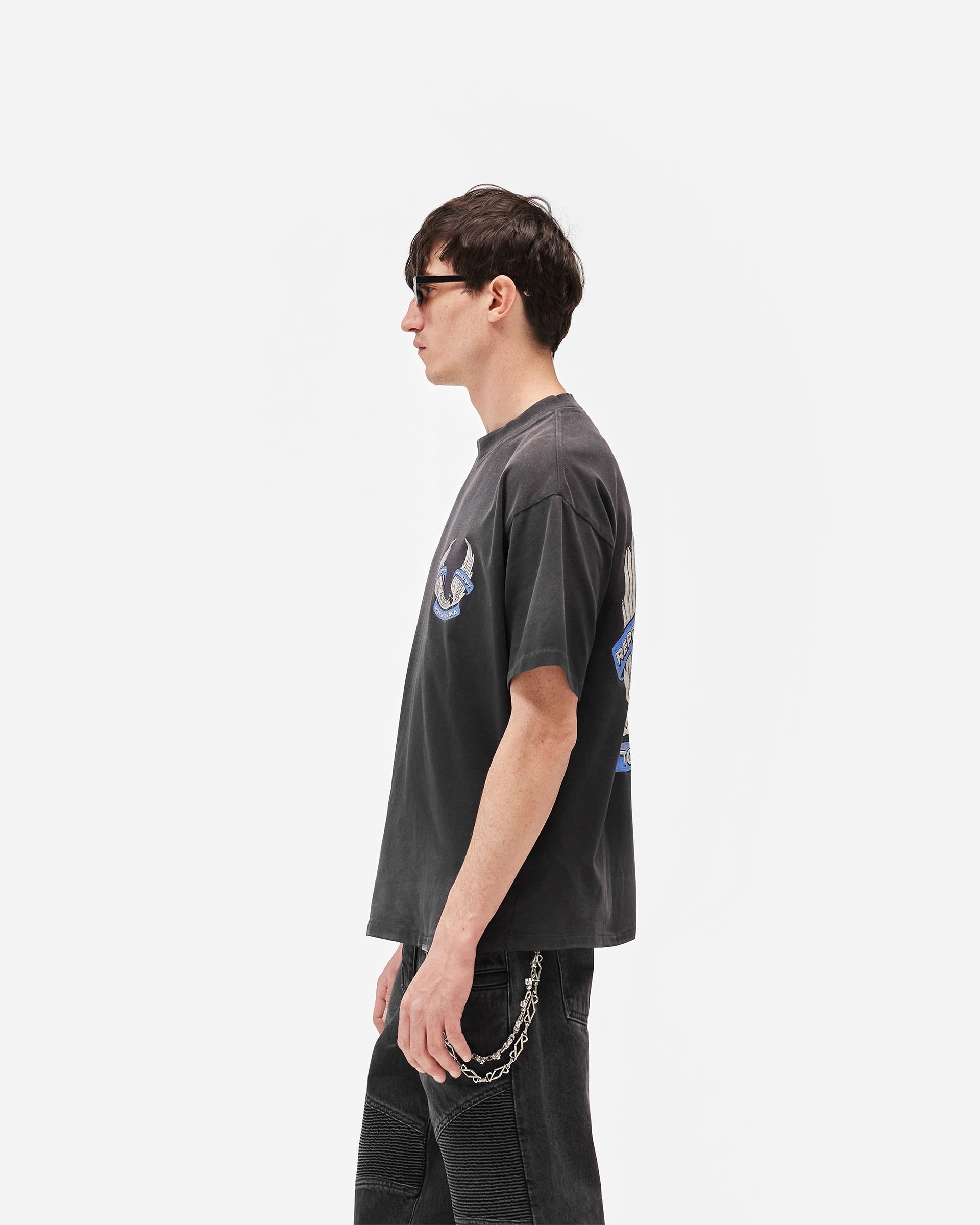 Represent X Belstaff Born To Bike T-Shirt - Aged Black