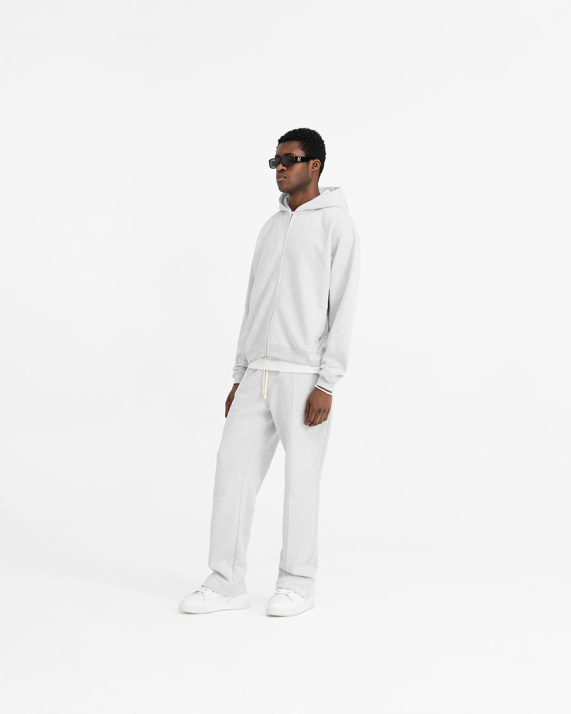 Initial Oversized Zip Hoodie - Gris Hielo Jaspeado