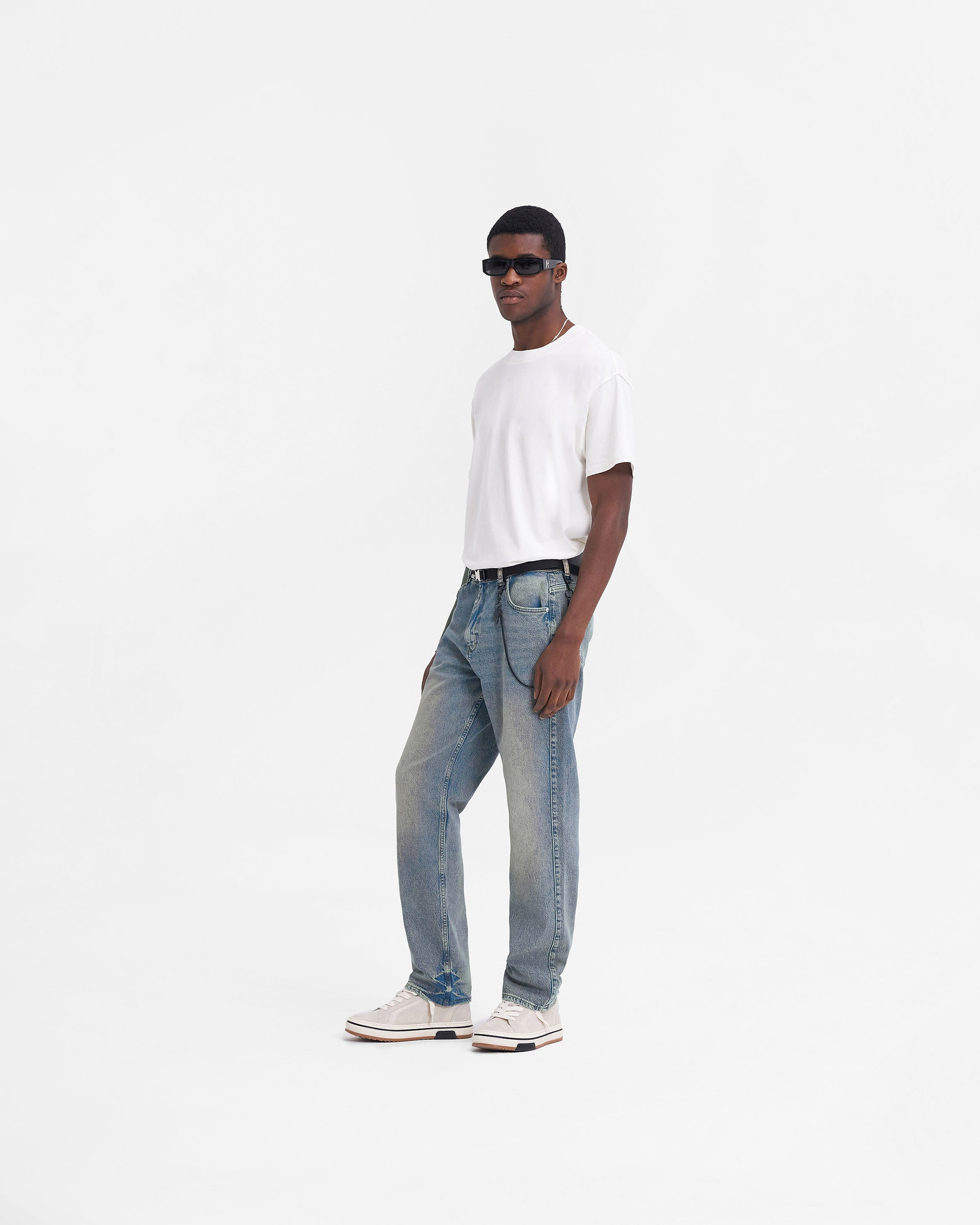 R2 Straight Leg Denim - Blau Creme