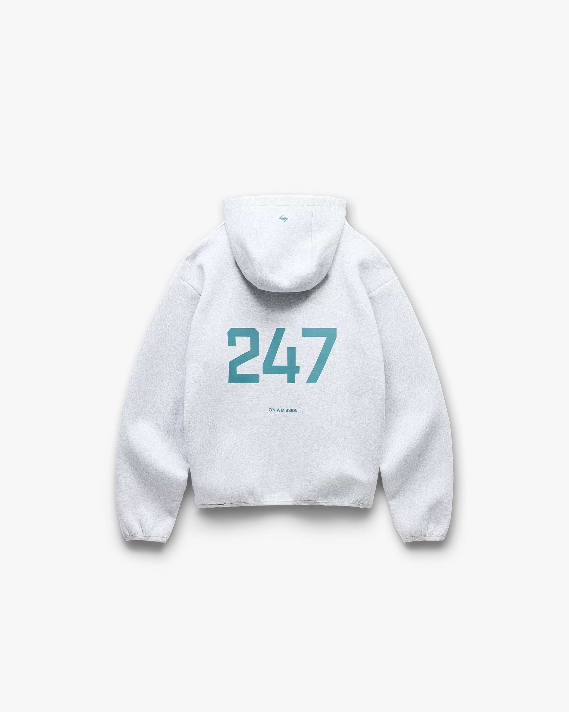 247 Form Zip Hoodie - Grey Marl