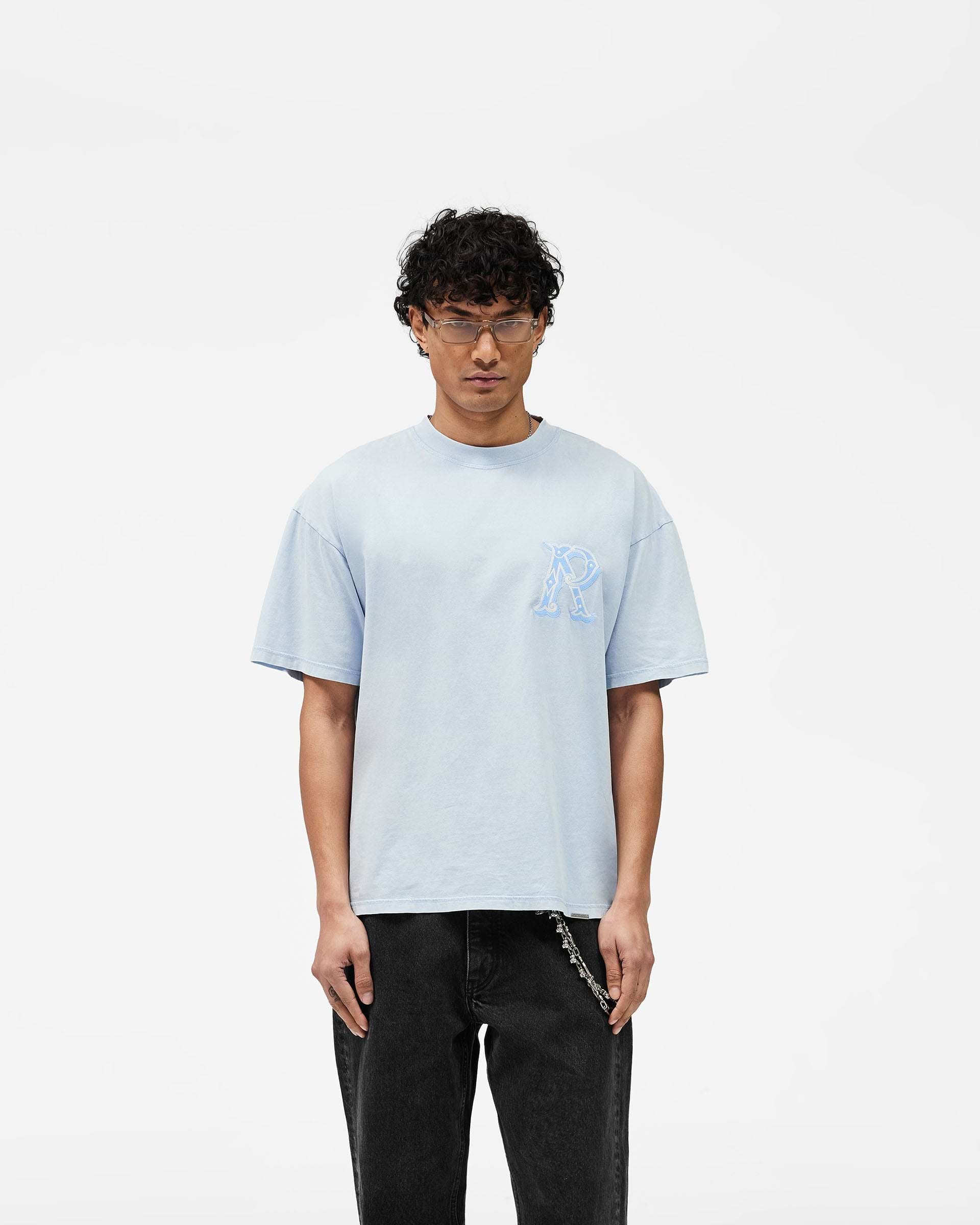 Western Initial T-Shirt - Mountain Blue