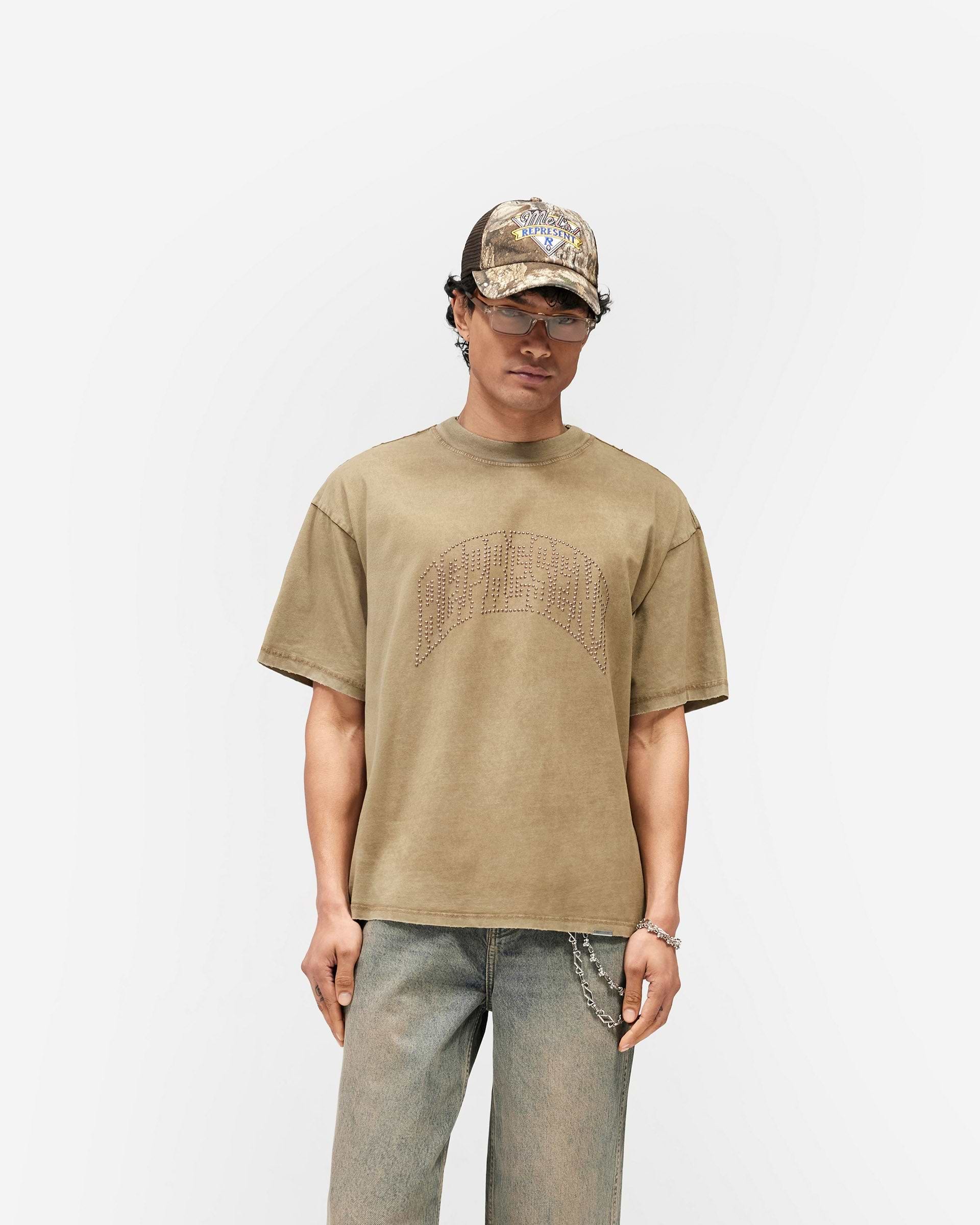 Embellished Represent T-Shirt - Vintage Khaki