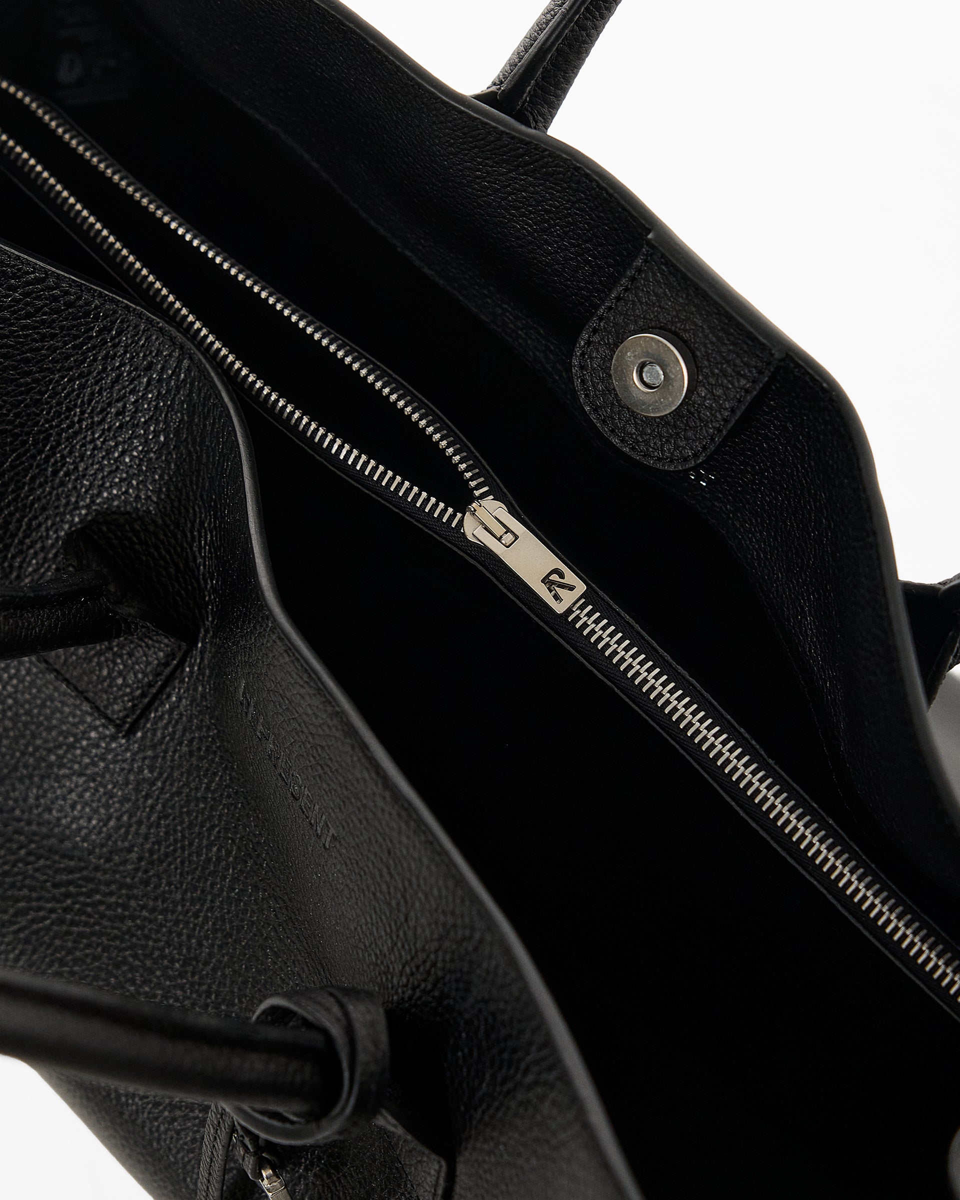 Leather Tote Bag - Textured Black
