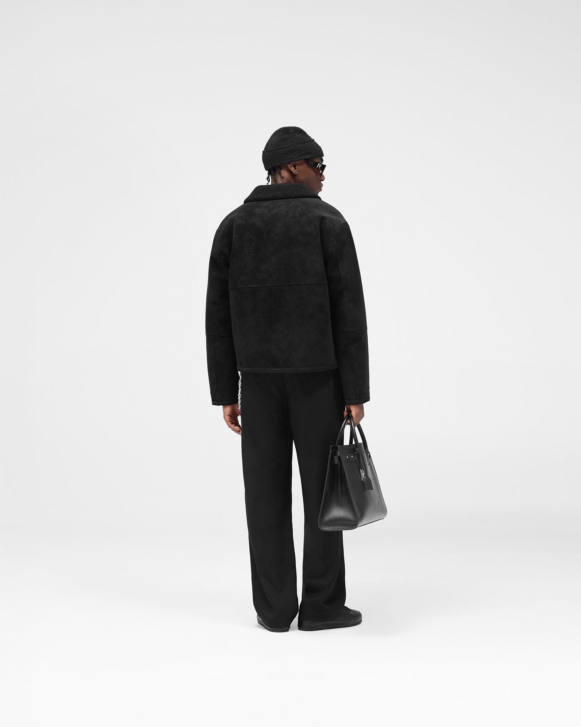 Faux Shearling Jacket - Jet Black