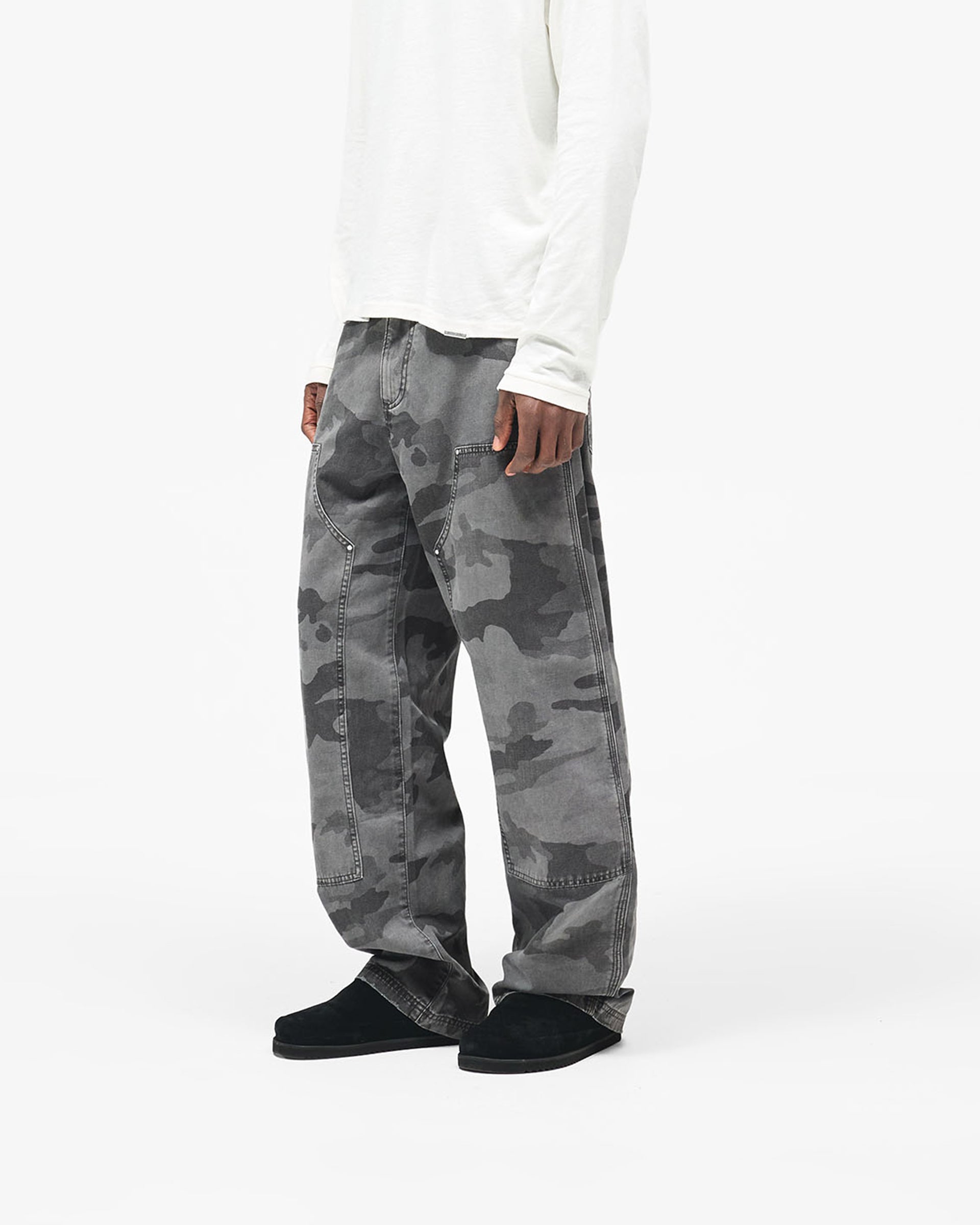 Heaton Camo Workwear Pant - Washed Grey Camo
