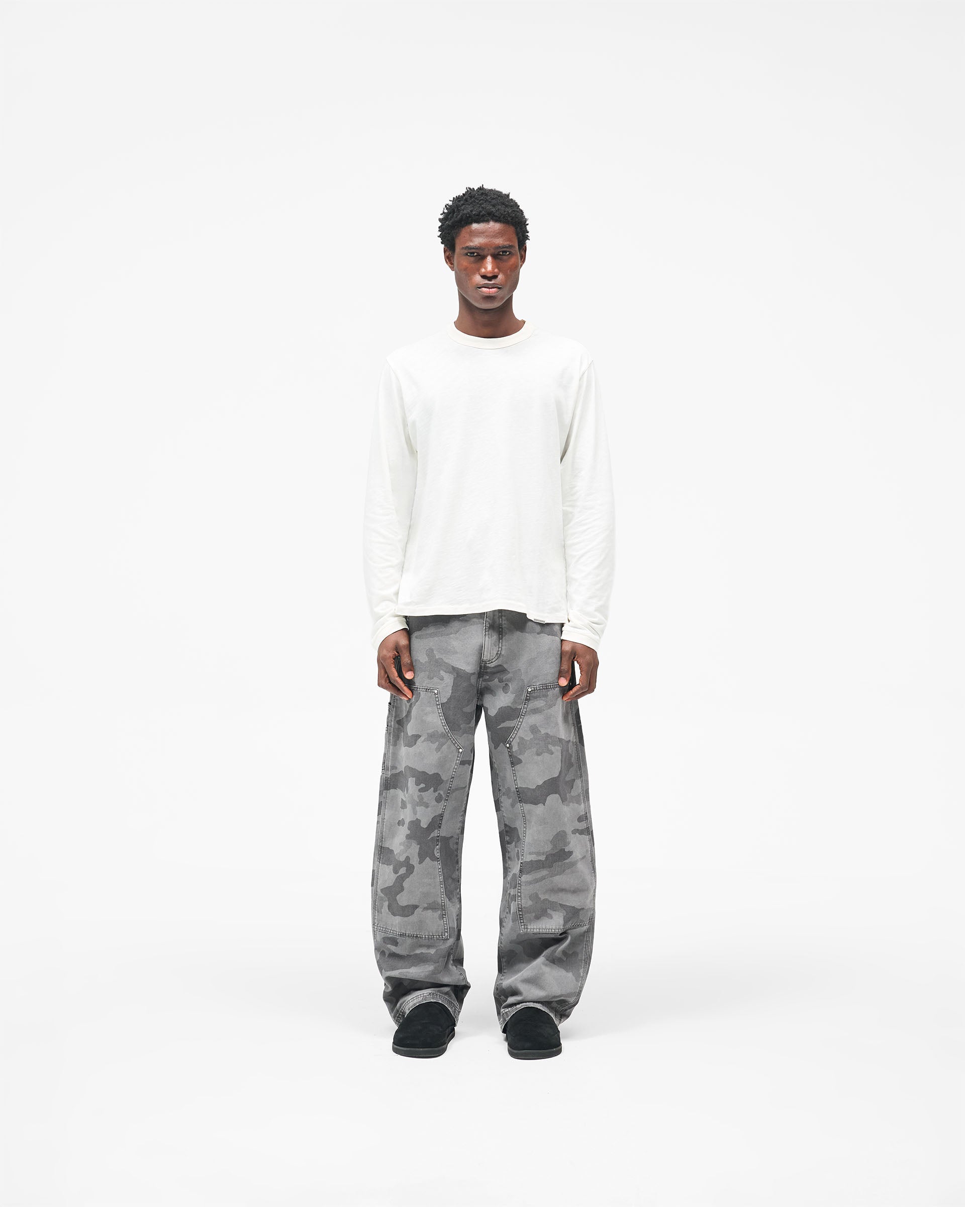Heaton Camo Workwear Pant - Washed Grey Camo
