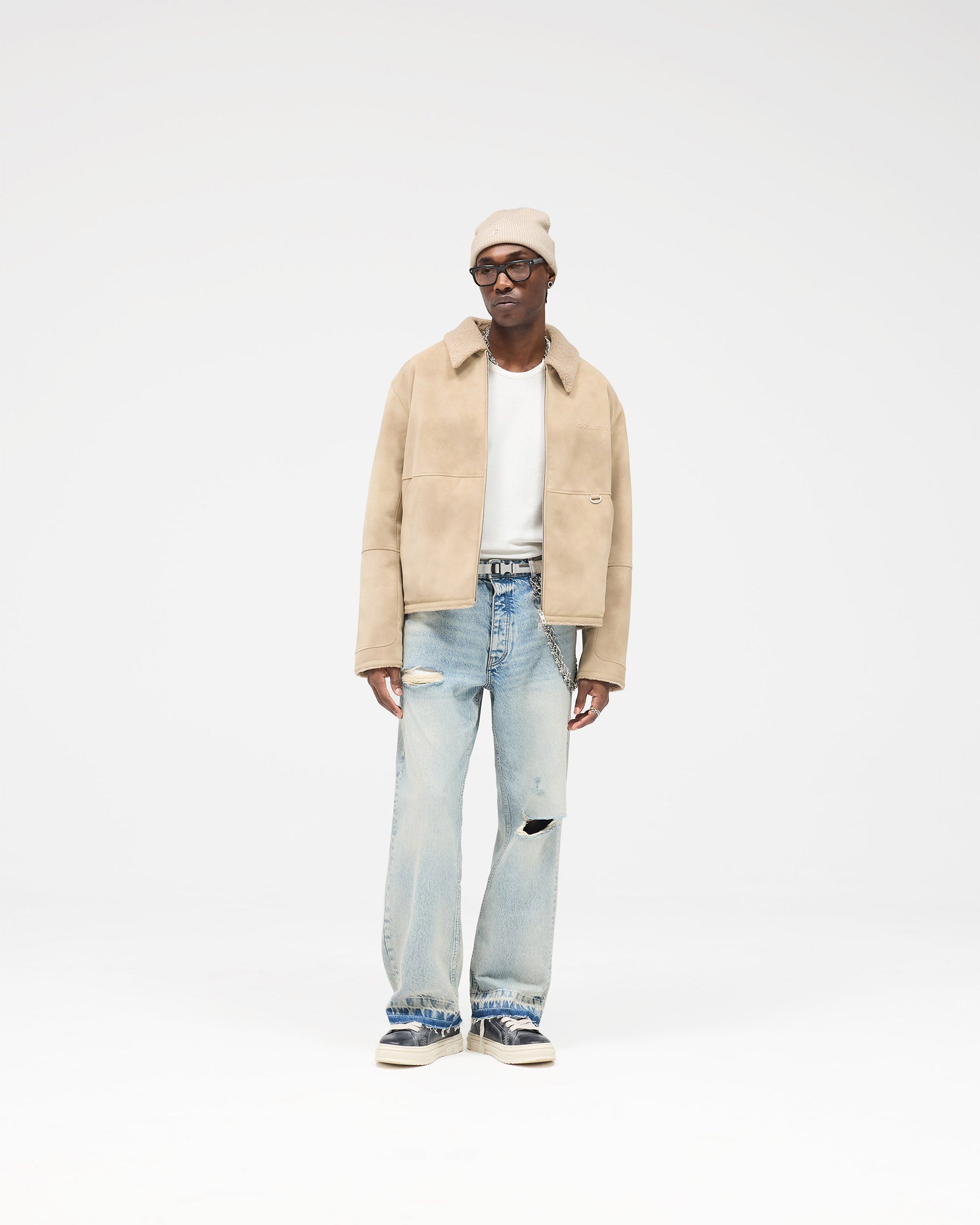 Faux Shearling Jacket - Cafe