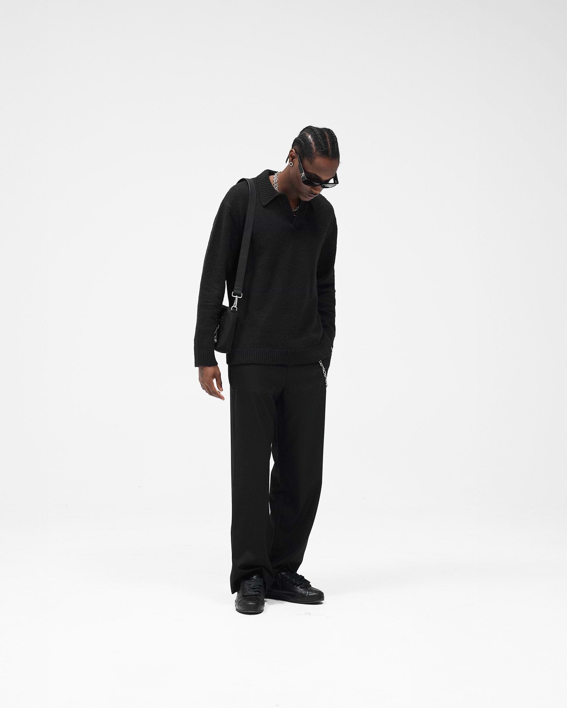 Knitted Polo - Jet Black
