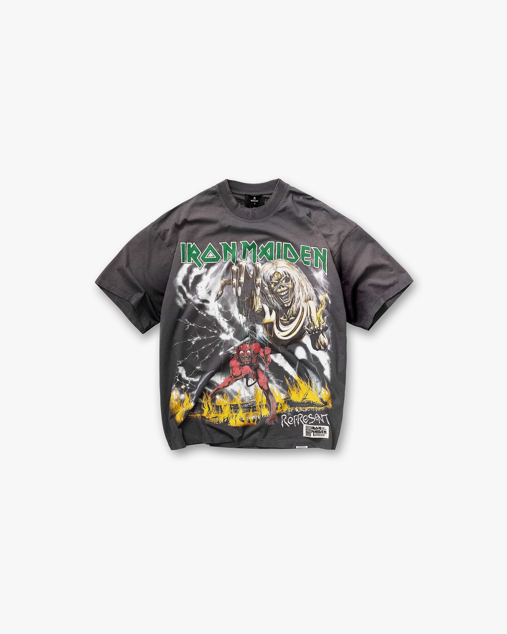 Represent X Iron Maiden Number Of Beast T-Shirt - Gris Sunfade