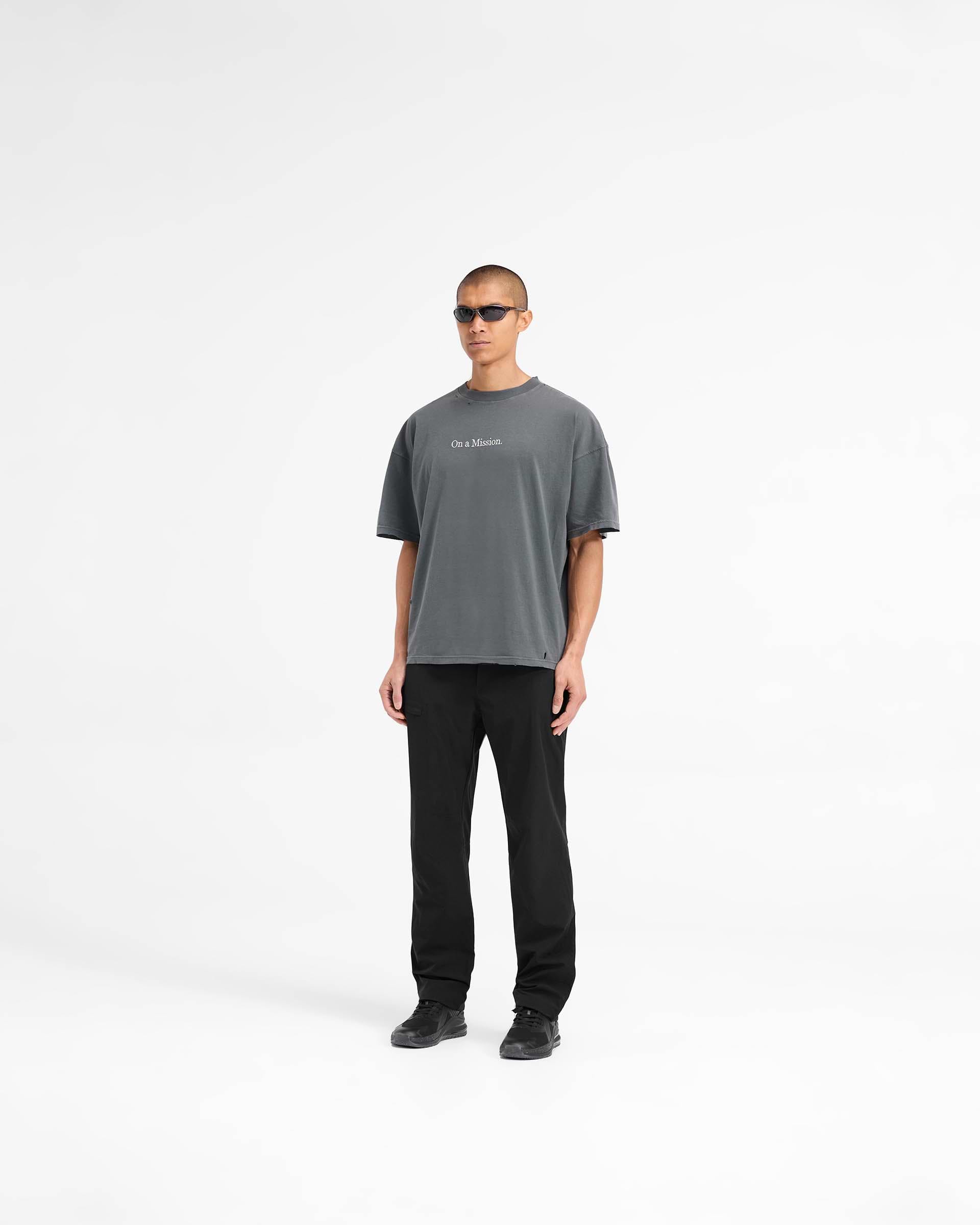 247 On A Mission Oversized T-Shirt - Noir vieilli