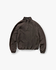 Initial Funnel Neck Quarter Zip Sweatshirt - Coffee - XXS / Kaffee