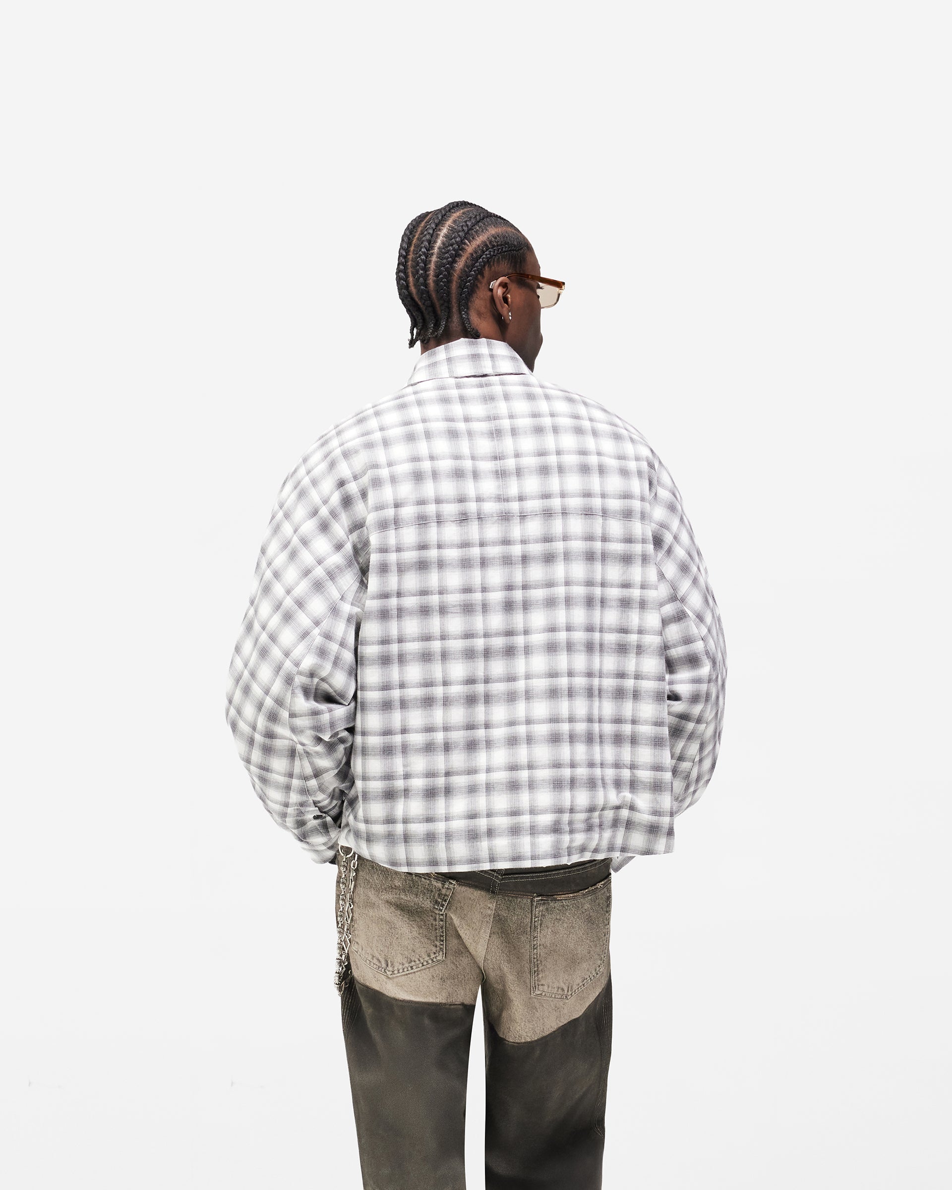 Arch Flannel Shirt - Flat White Jet Black