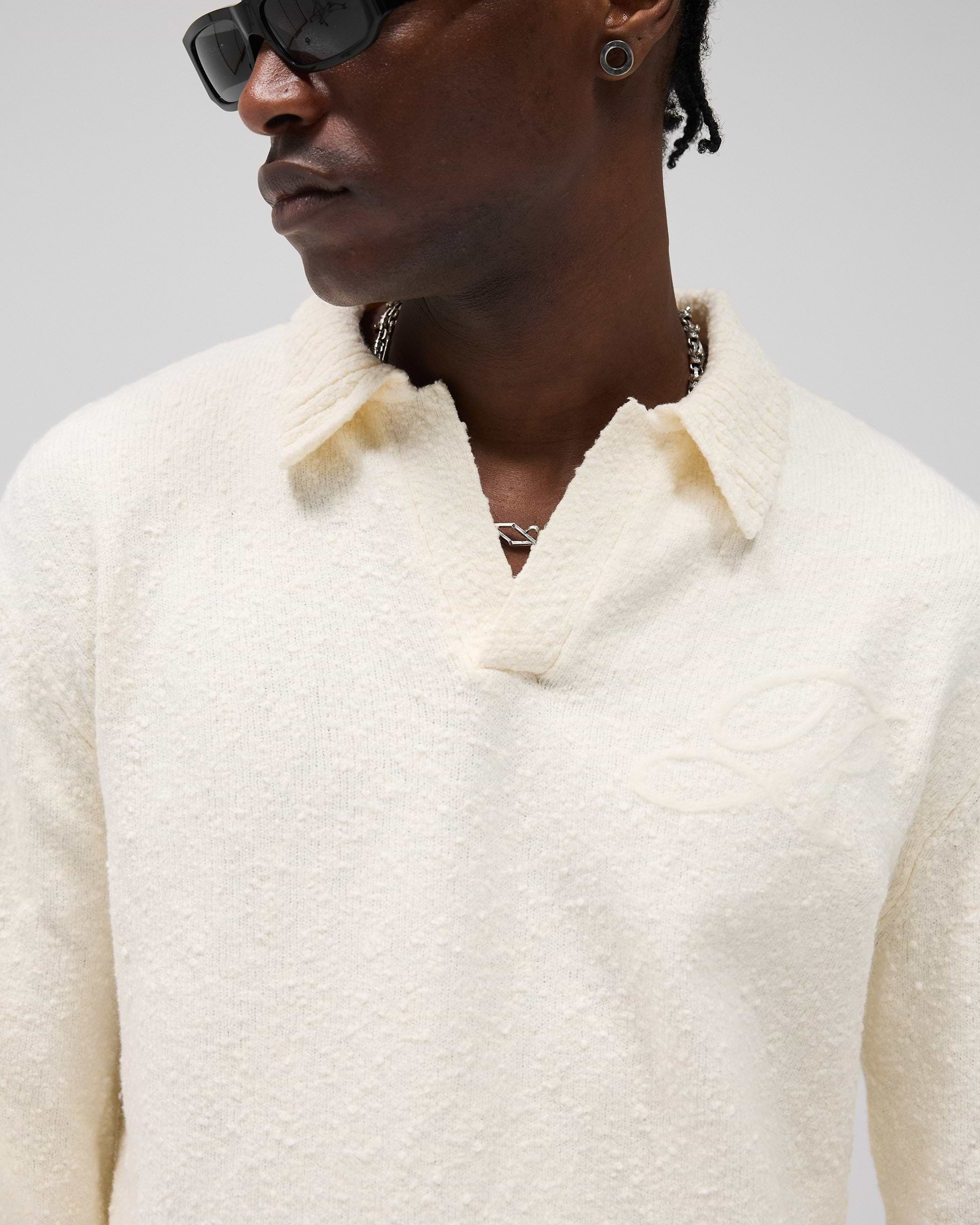 Knitted Polo - Aged White