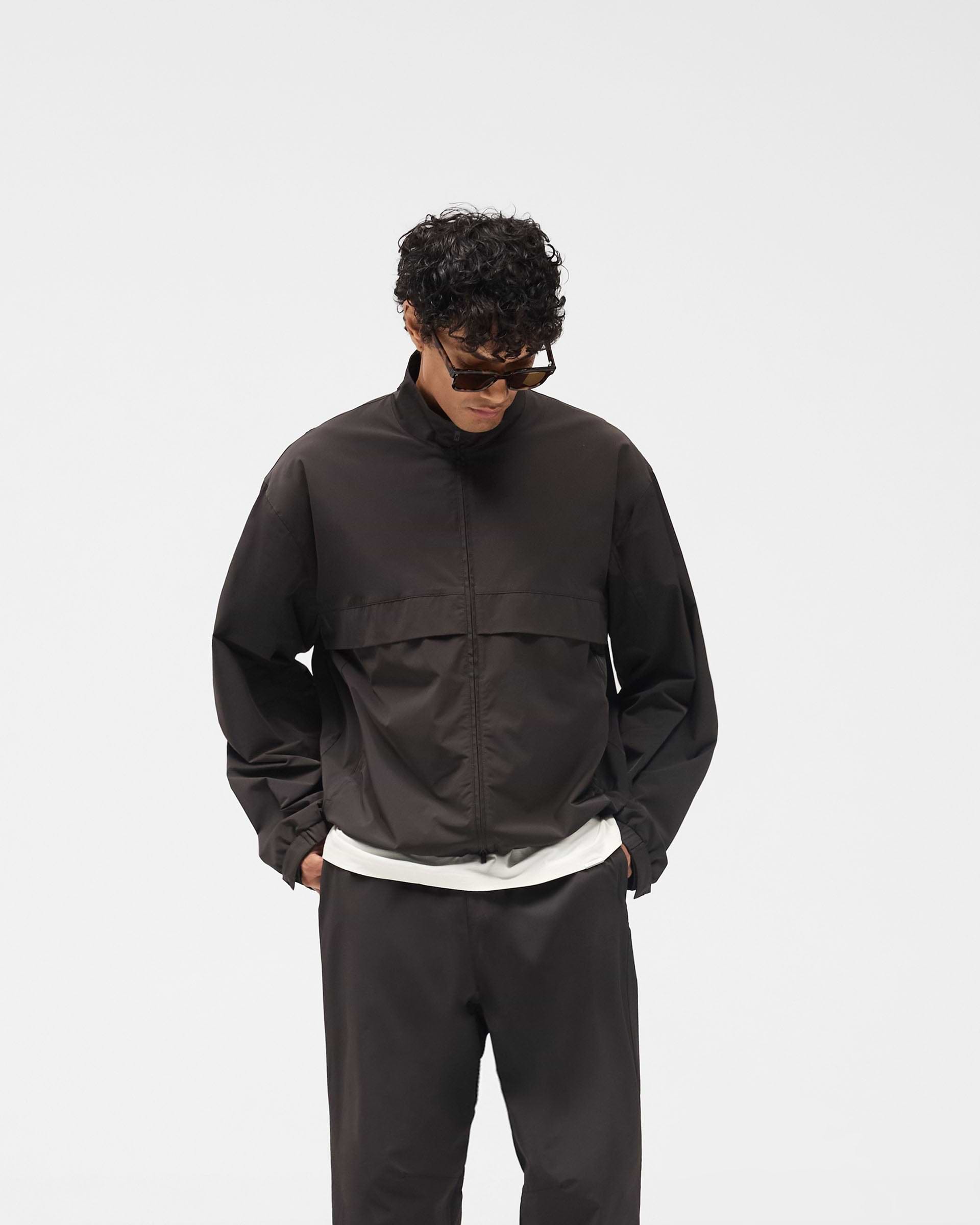 Initial Nylon Track Jacket - Coffee