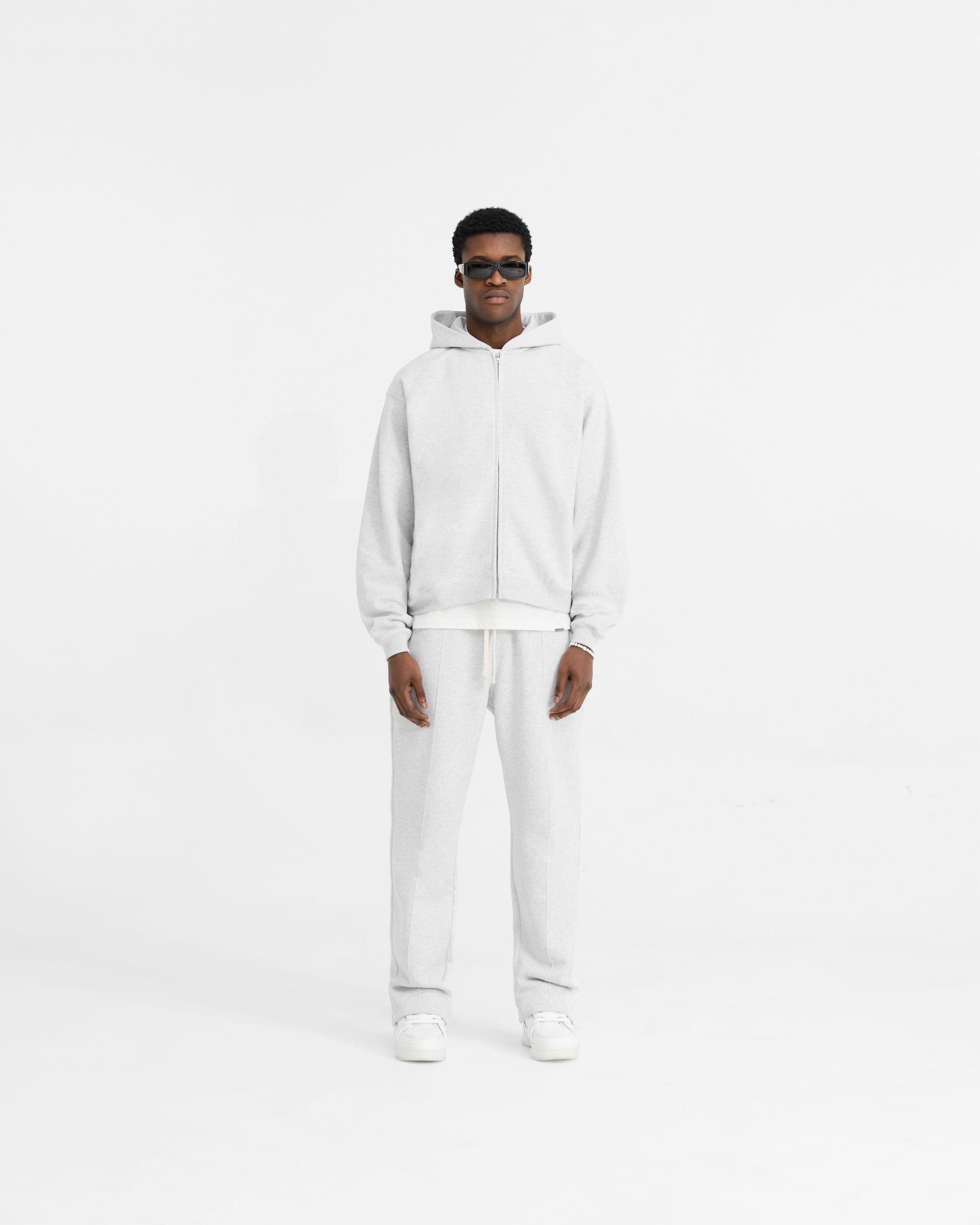 Initial Oversized Zip Hoodie - Gris Hielo Jaspeado