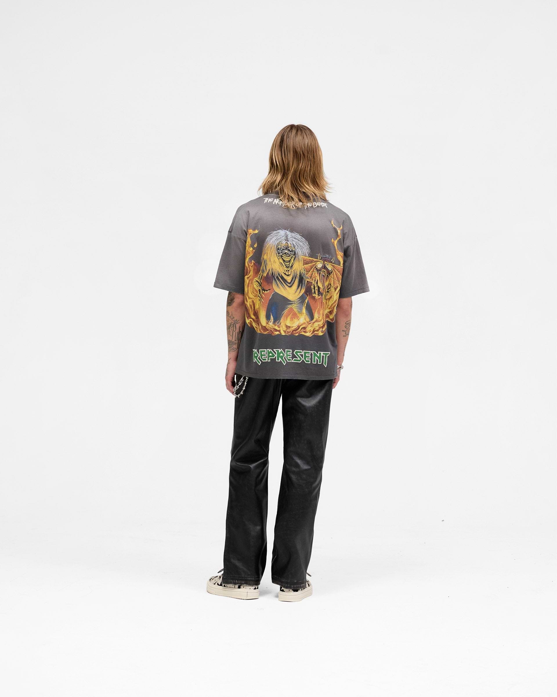 Represent X Iron Maiden Number Of Beast T-Shirt - Gris Sunfade