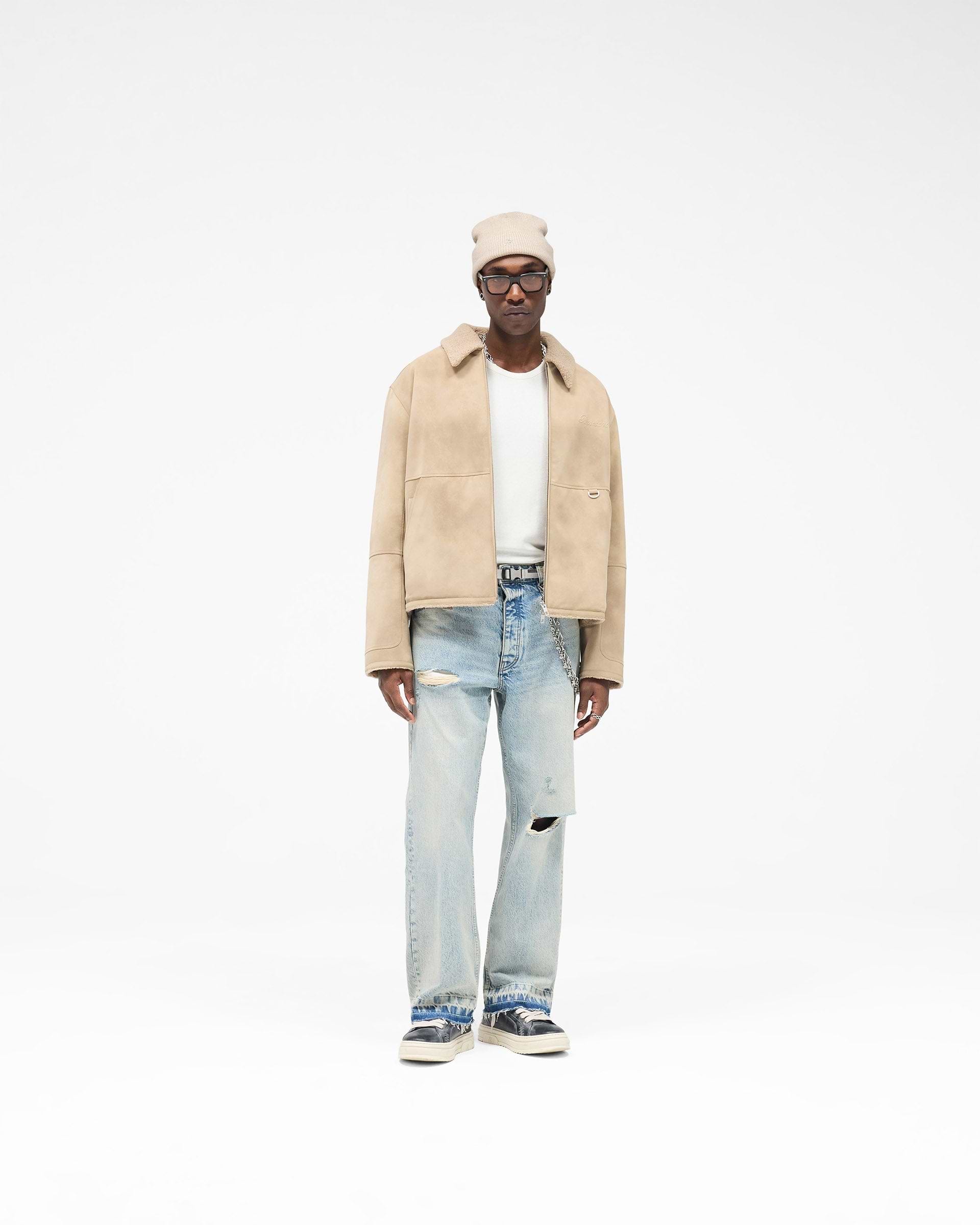 Faux Shearling Jacket - Cafe