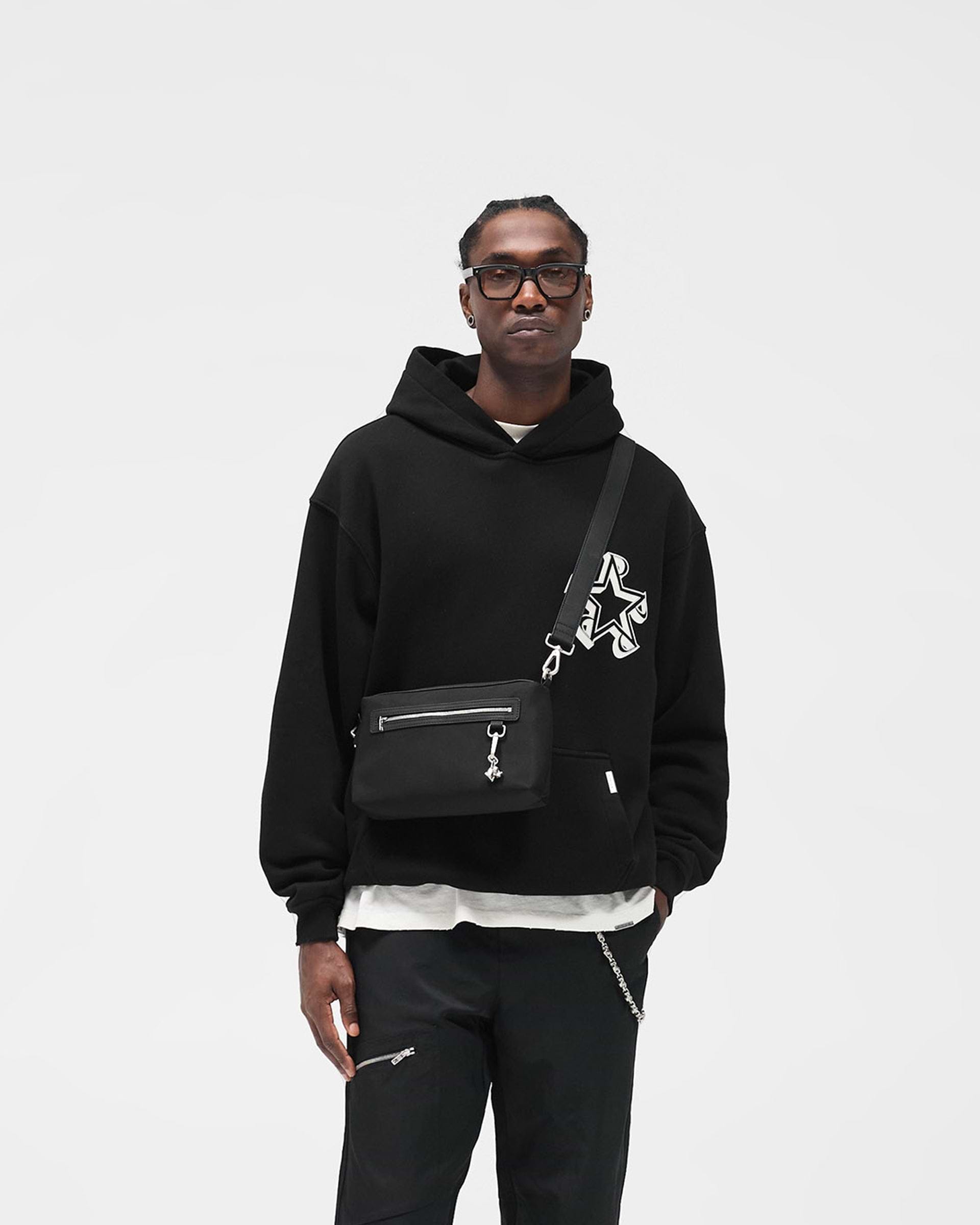 Initial Star Hoodie - Jet Black