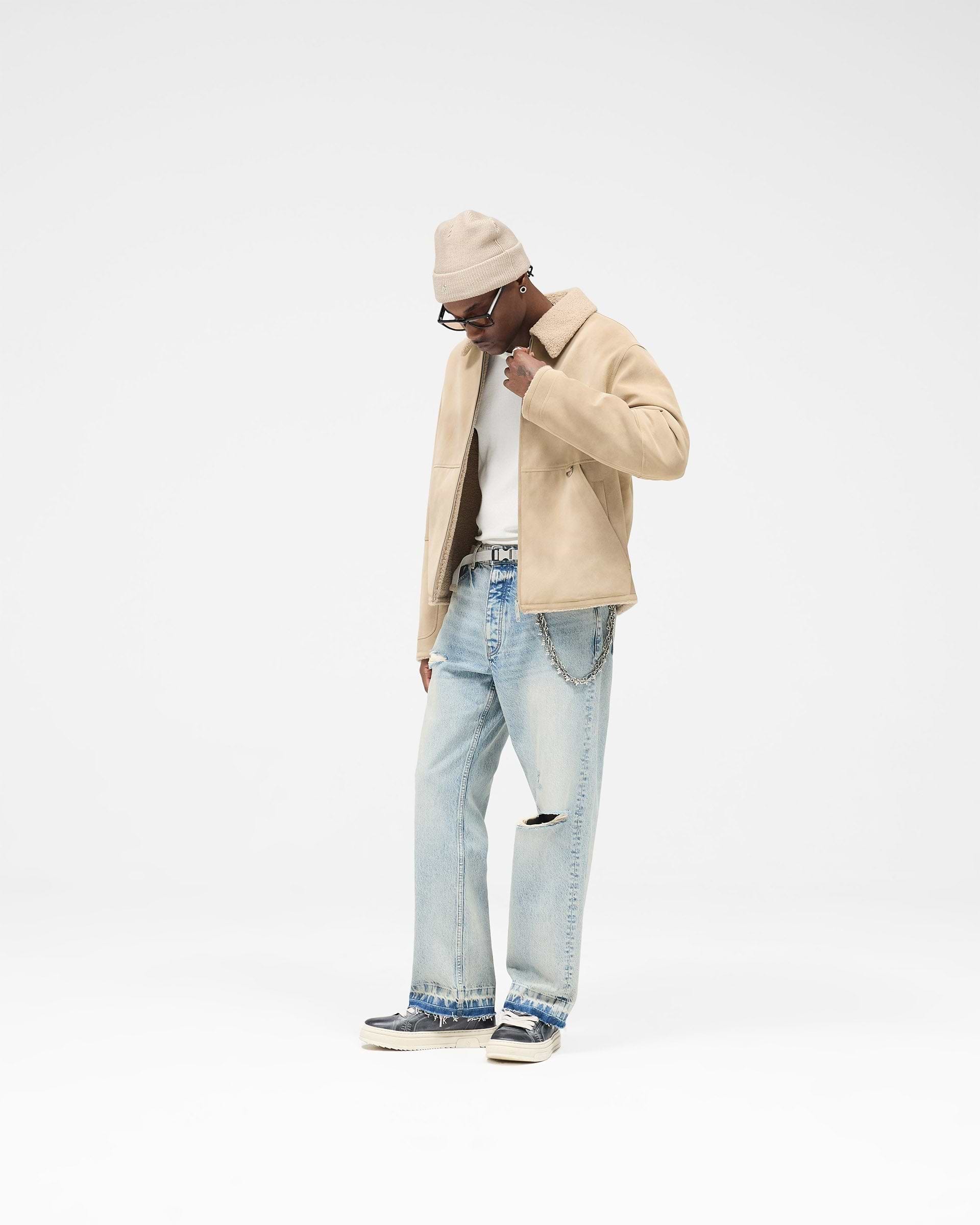 Faux Shearling Jacket - Cafe