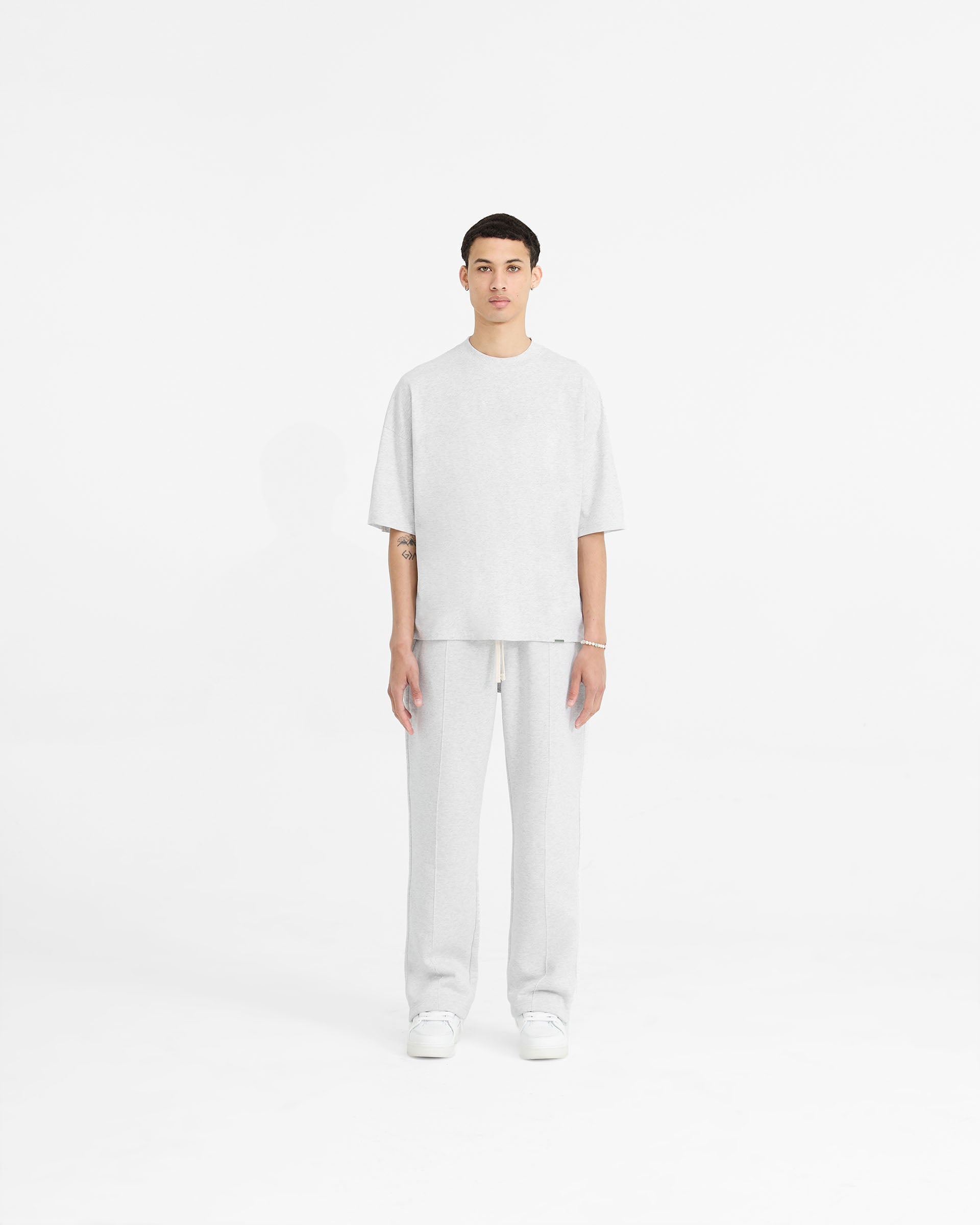Initial Straight Leg Sweatpants - Ice Grey Marl
