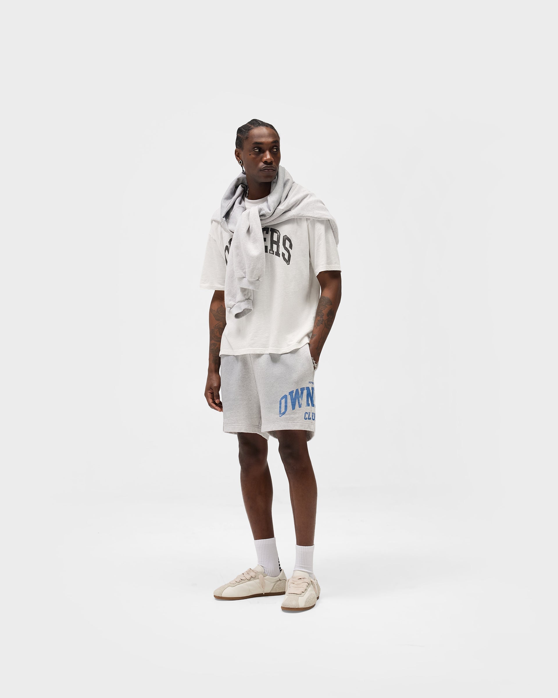Represent Owners Club Shorts - Sprayed Ice Grey Marl