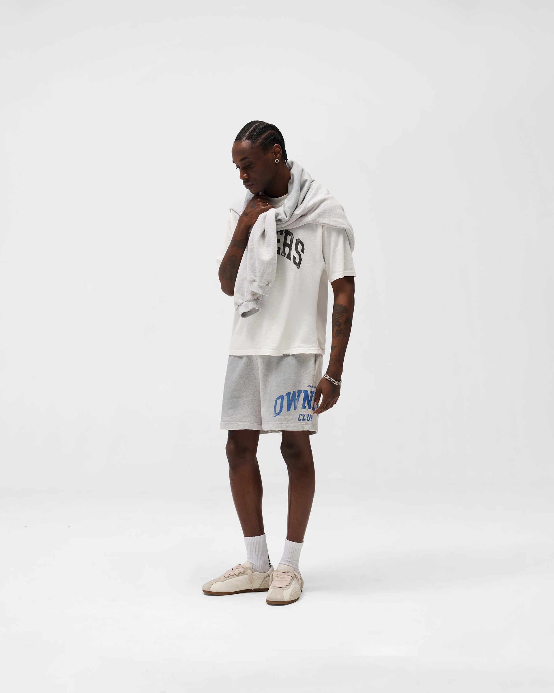 Represent Owners Club Shorts - Sprayed Ice Grey Marl