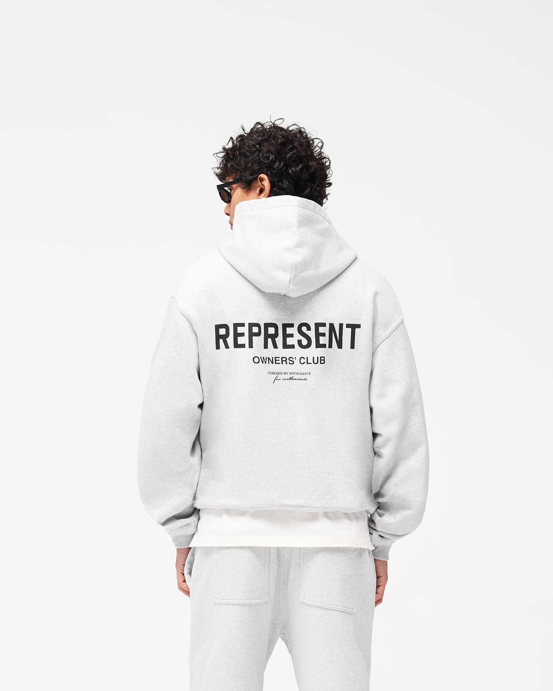 Sweat à capuche zippé Represent Owners Club - Gris cendré