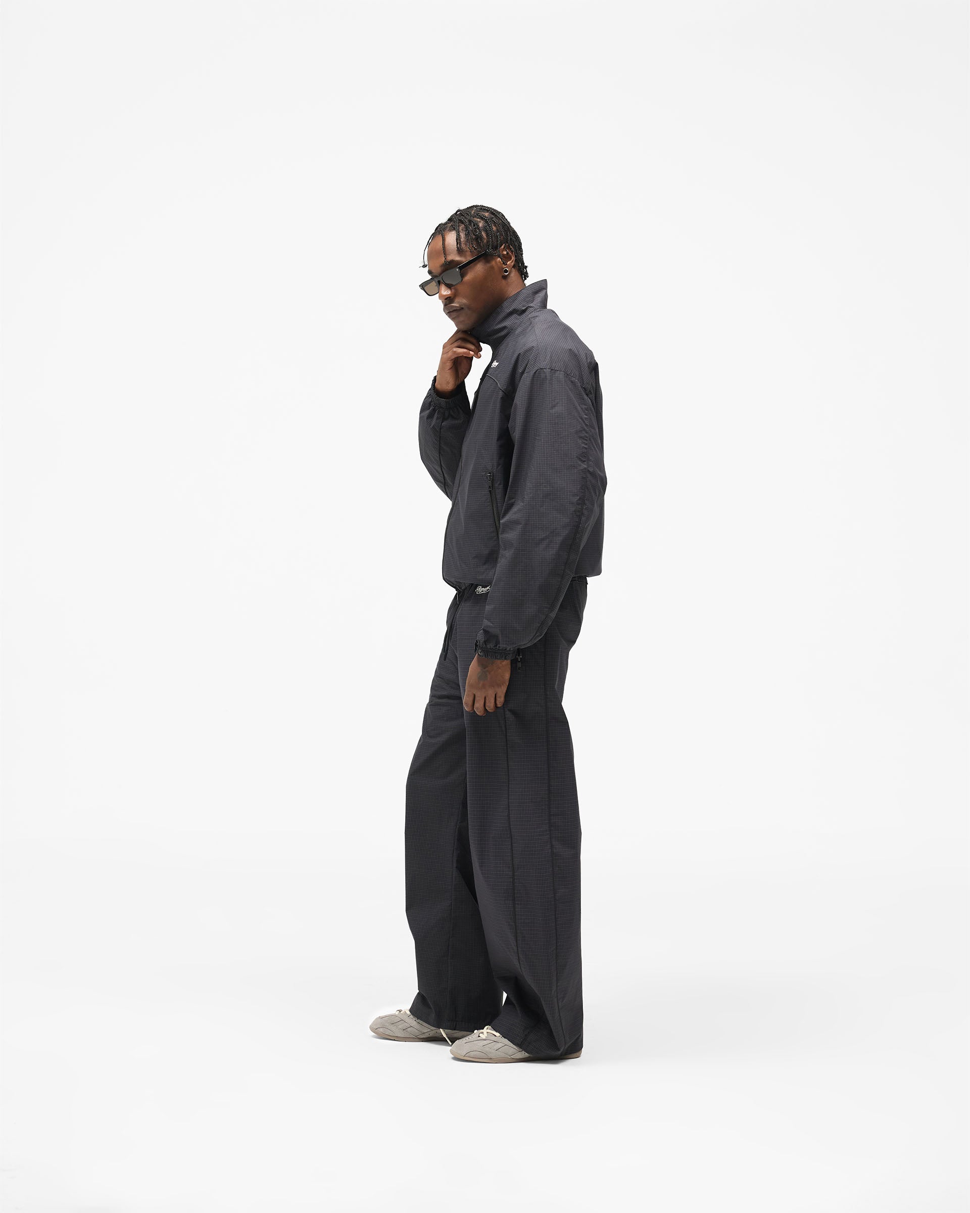 Riot Track Jacket - Navy Check