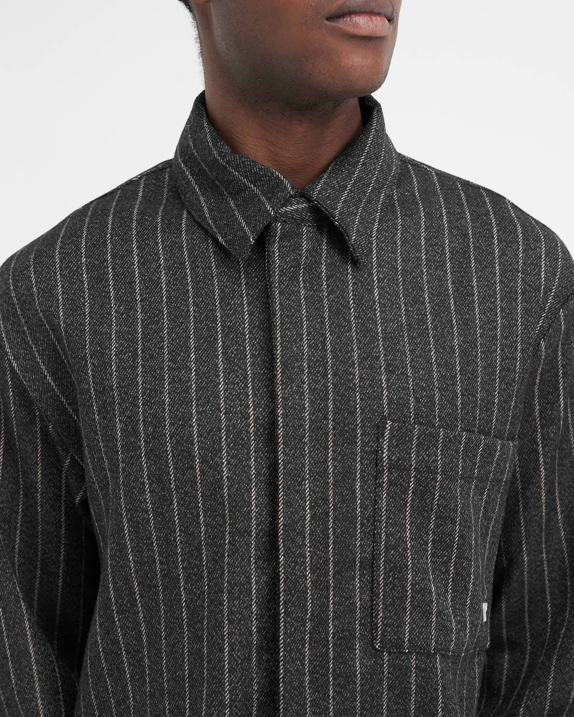 Chemise habillée courte - Rayure noire