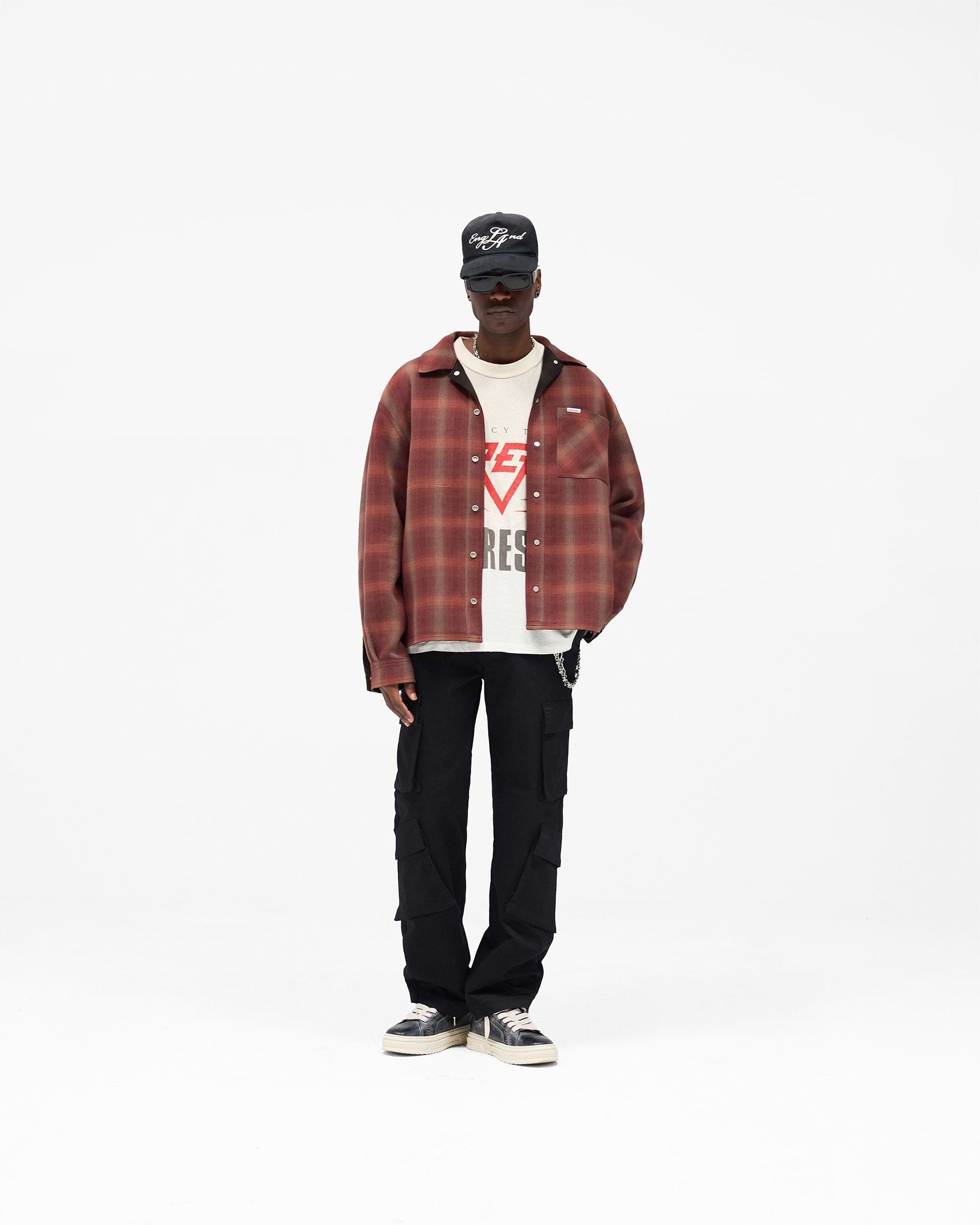 Bonded Reversible Check Shirt - Nero