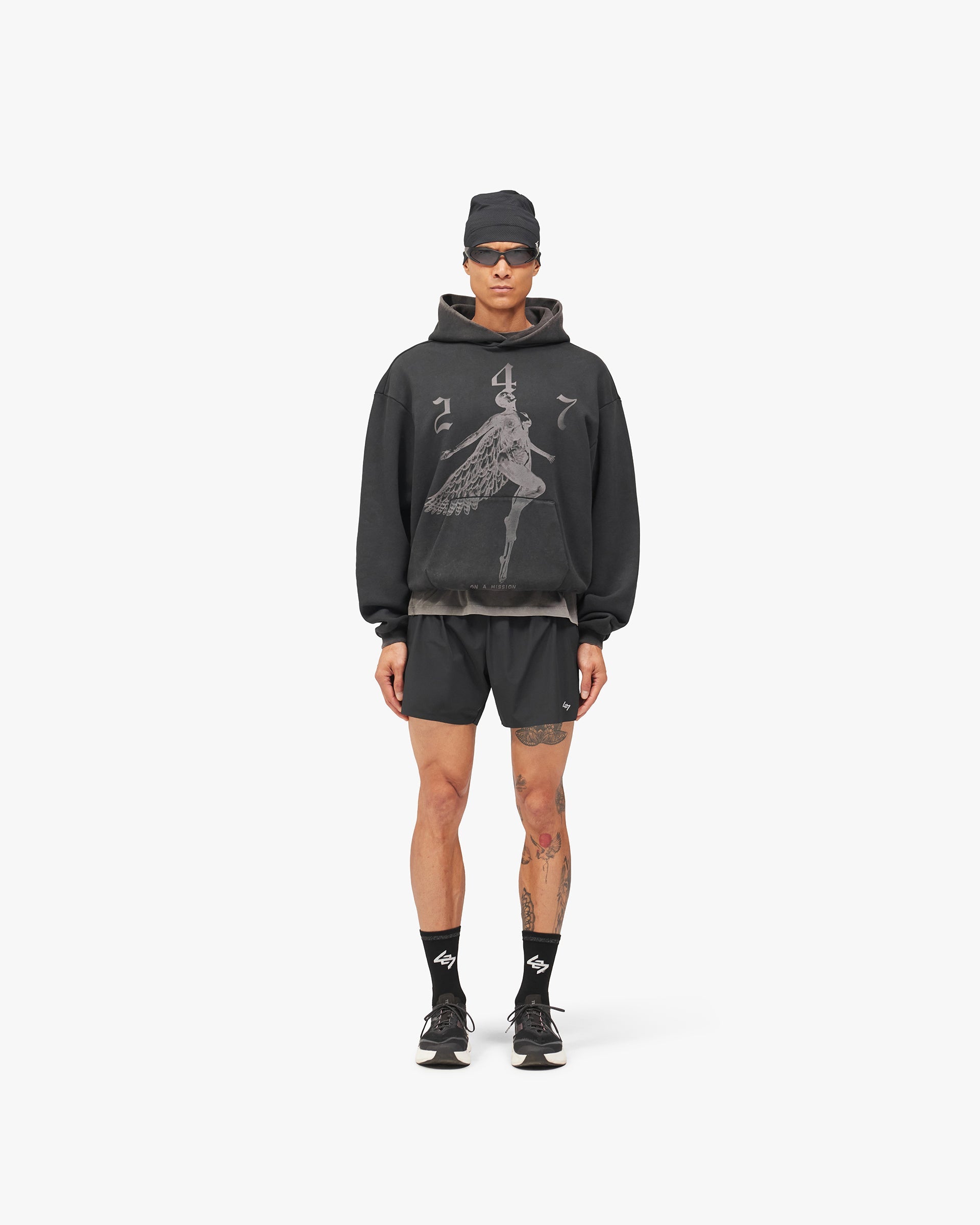 247 Fallen Angel Graphic Hoodie - Vintage Black