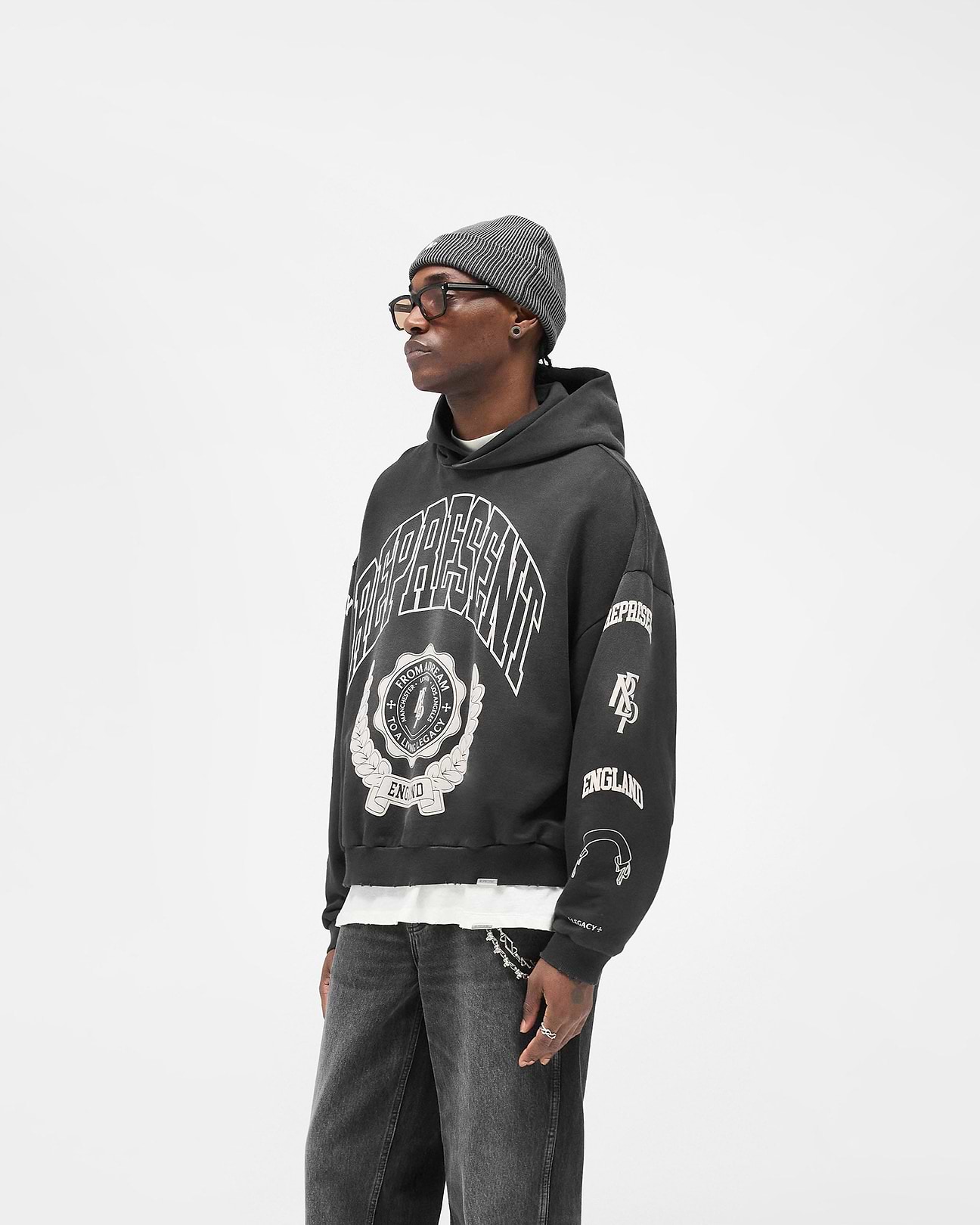Stained Black Legacy Hoodie | Graphic Hoodies | REPRESENT