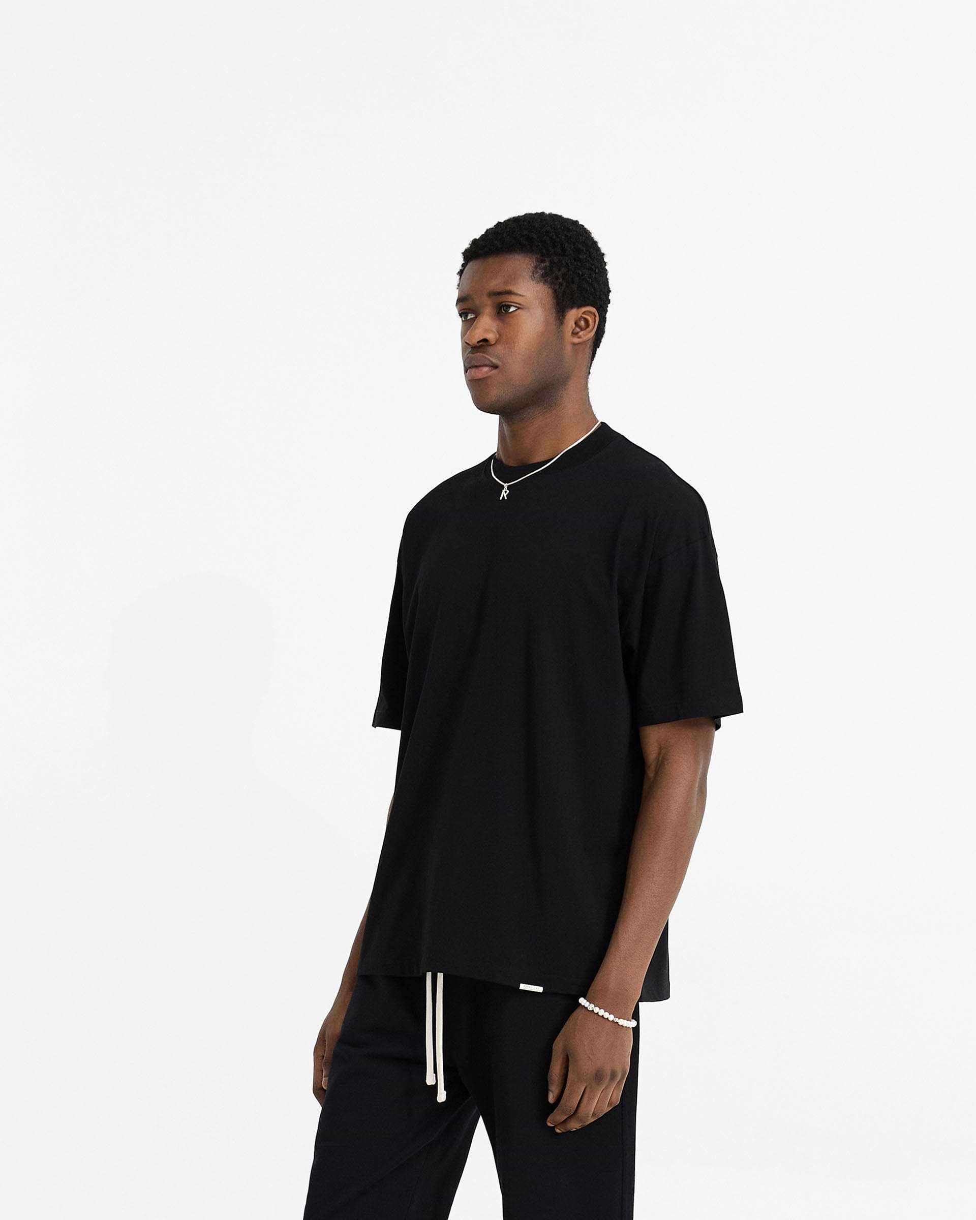 T-Shirt oversize initial - Noir