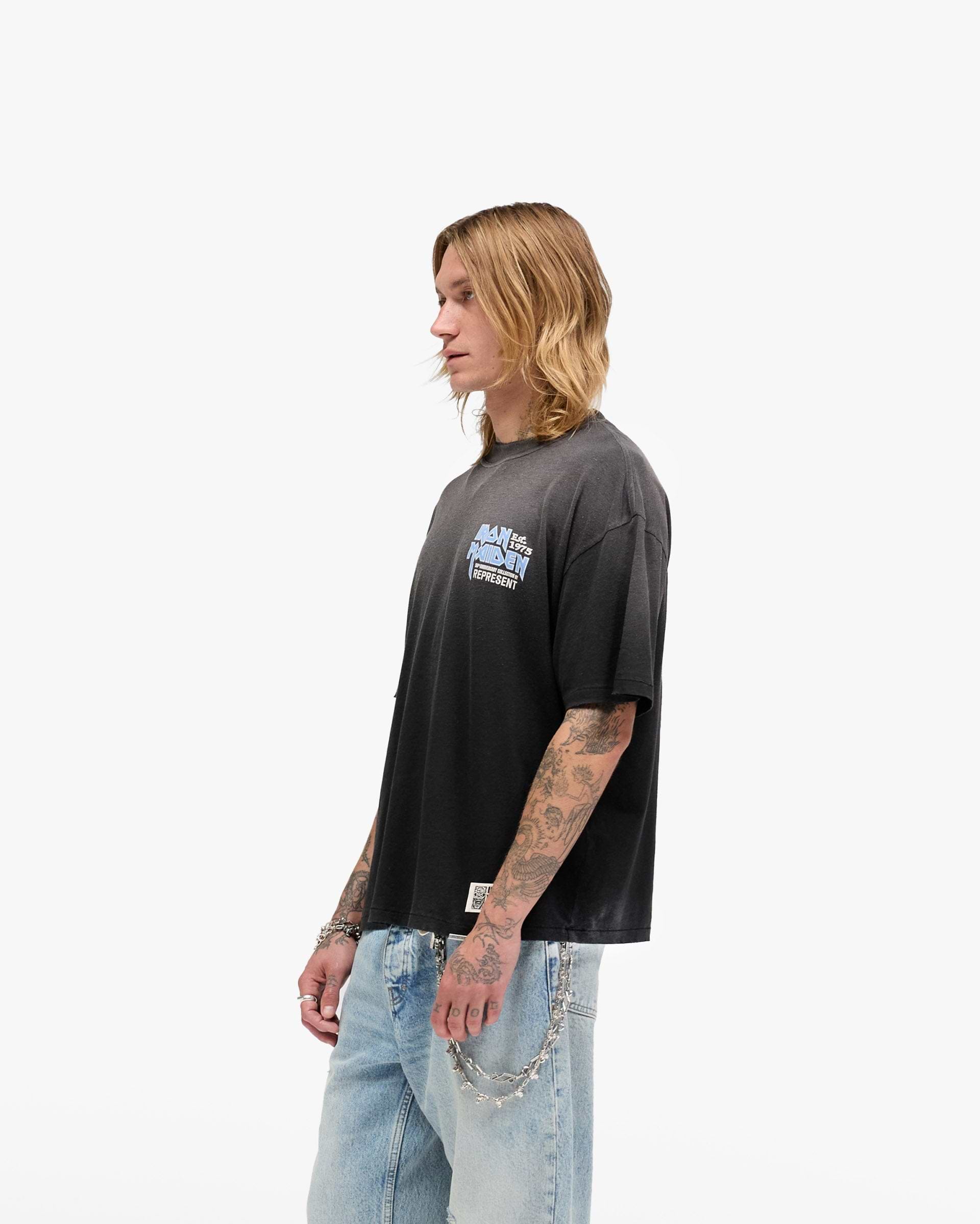 Represent X Iron Maiden Aniversario T-Shirt - Negro Manchado