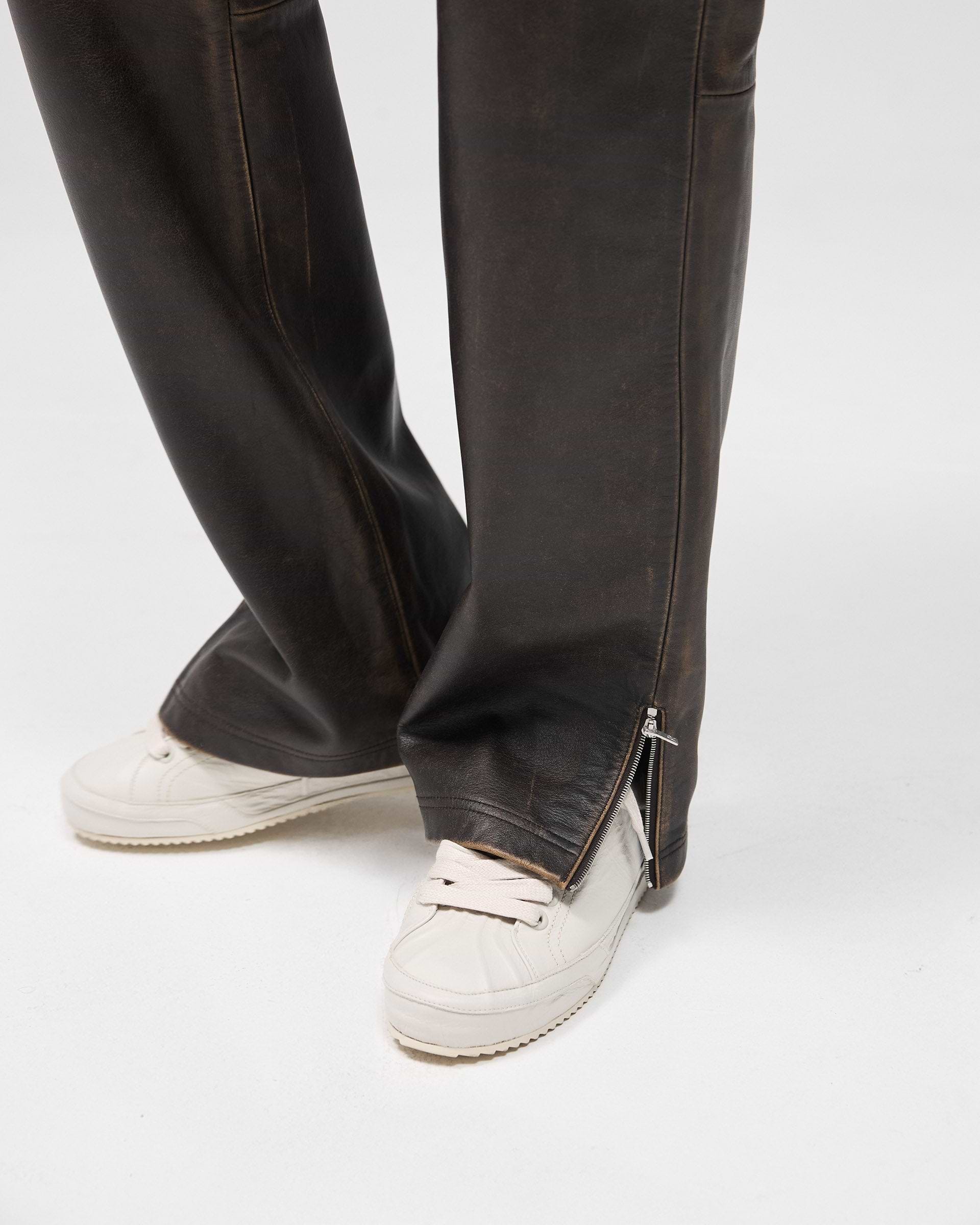 Sunfade Leather Pant - Nero