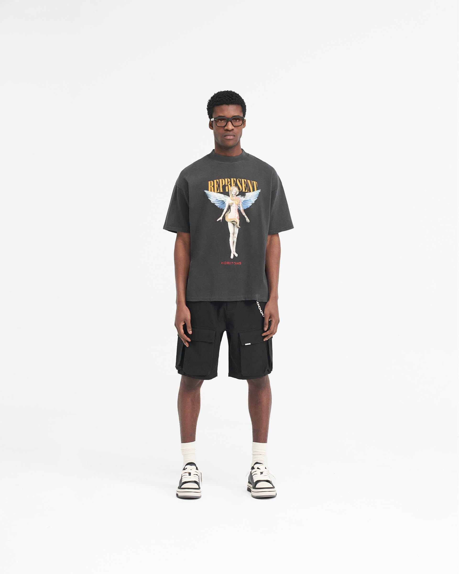 Short Cargo Holgado de Algodón - Negro