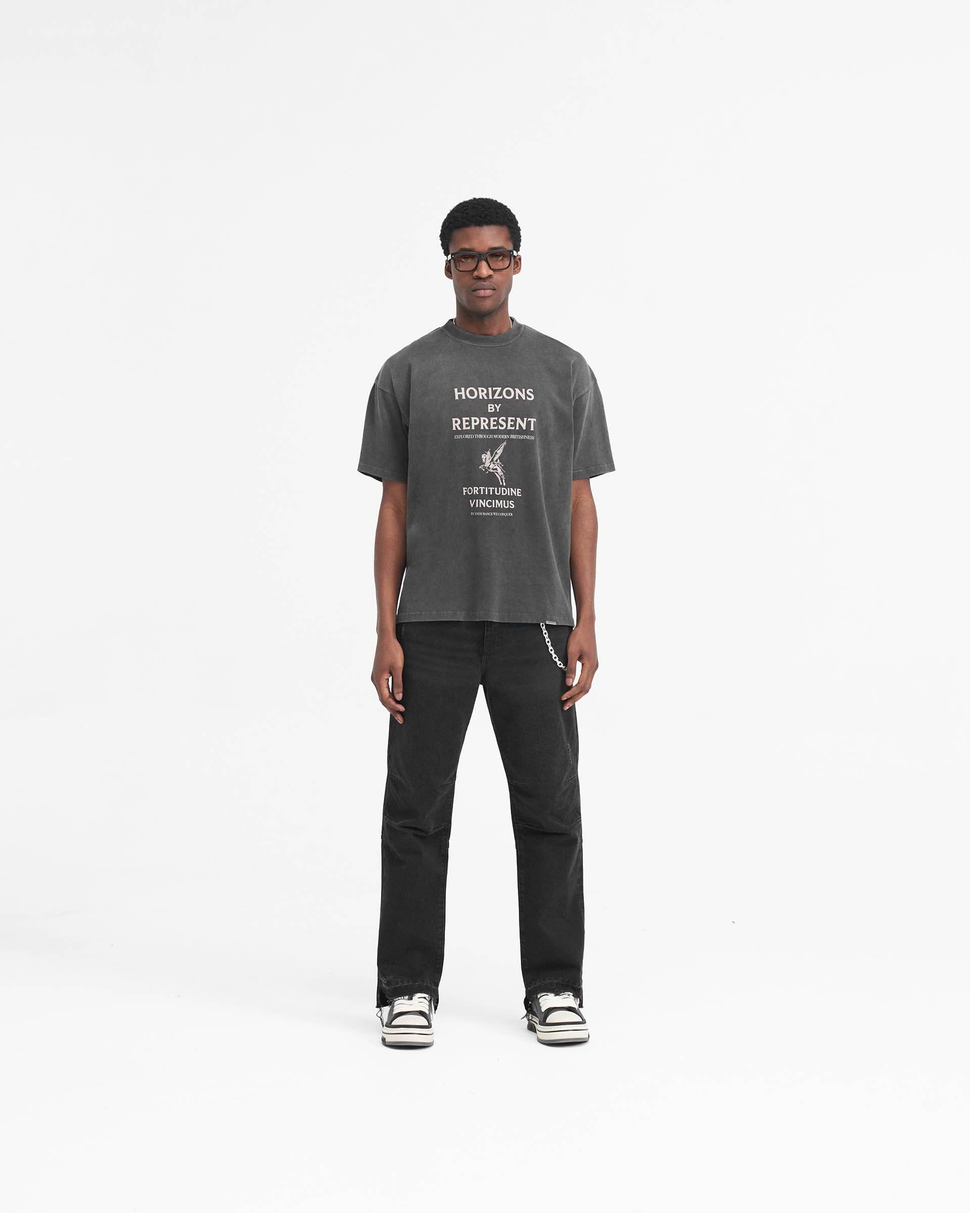 R2 Stepped Hem Denim - Negro Apagado