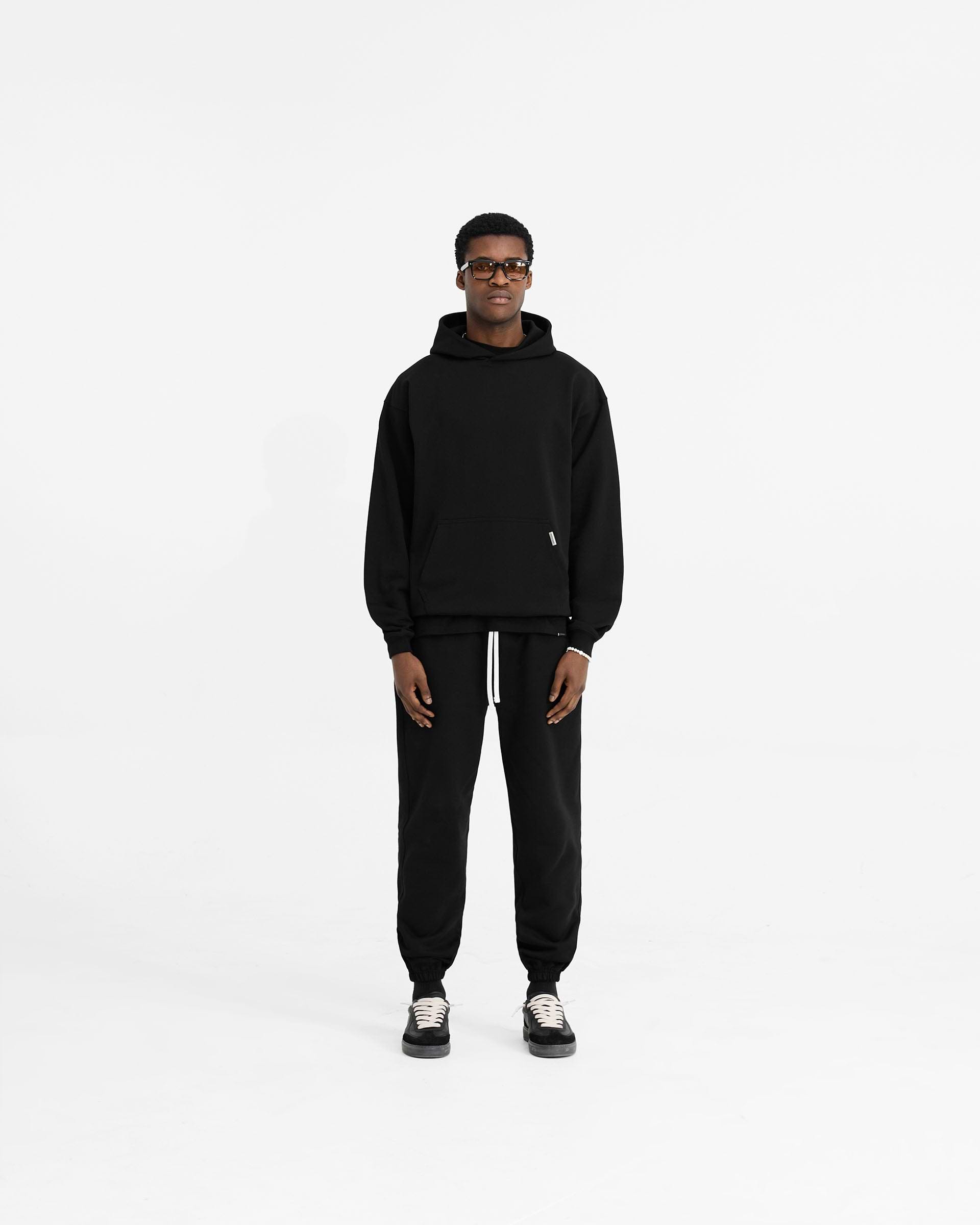 Initial Oversized Hoodie - Schwarz