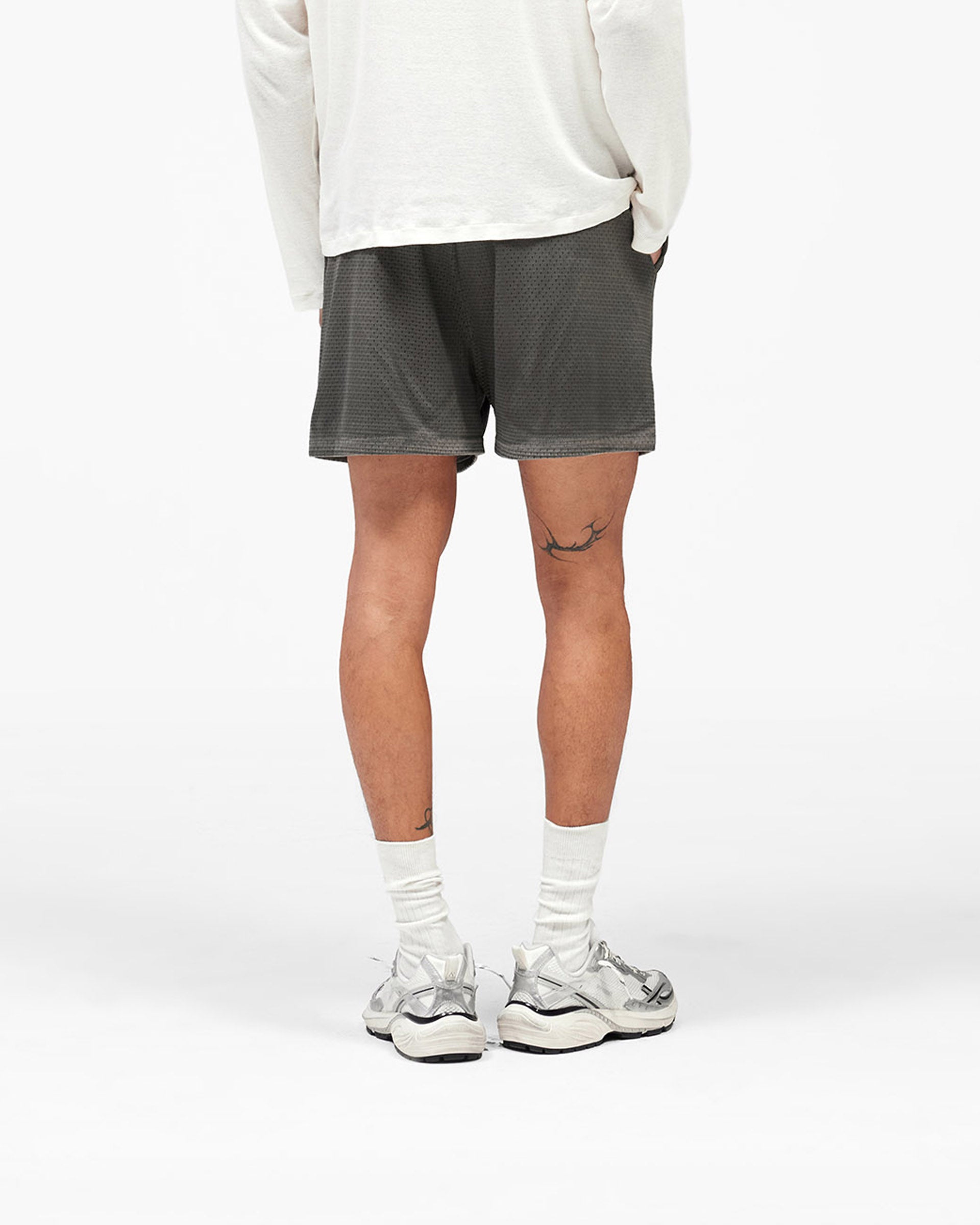 Washed Mesh Shorts - Vintage Grey